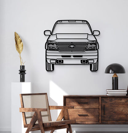 2007 Duramax 3500 metal car wall décor – textured steel elevated 1 cm from wall for impressive 3D effect