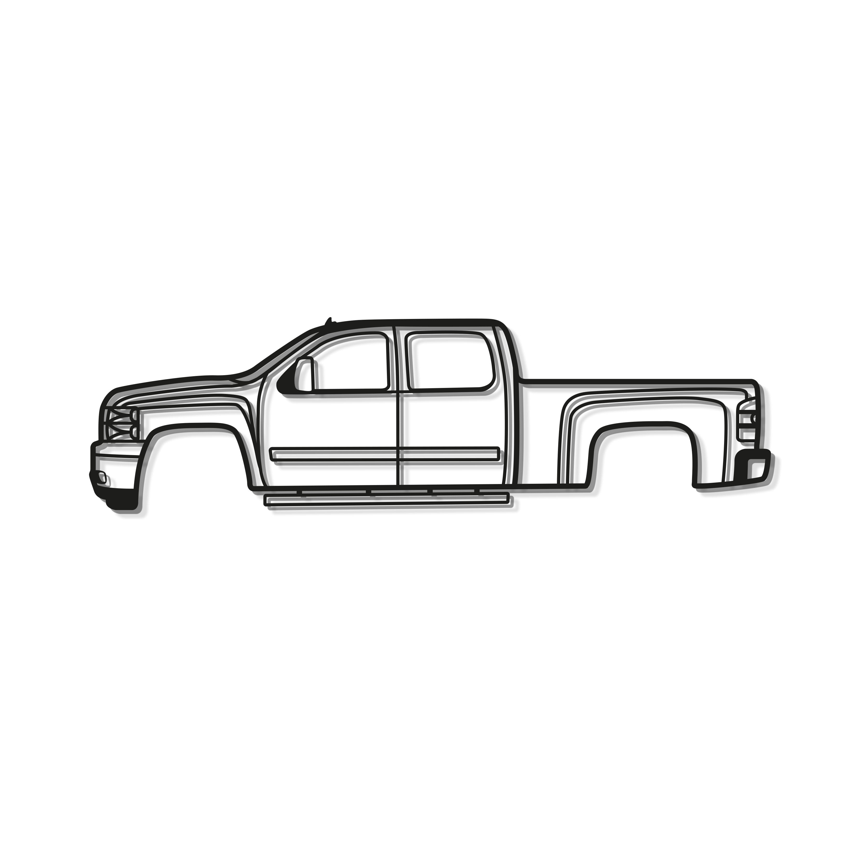 2007 Silverado 1500 2nd Gen Metal Car Wall Art - MT0350