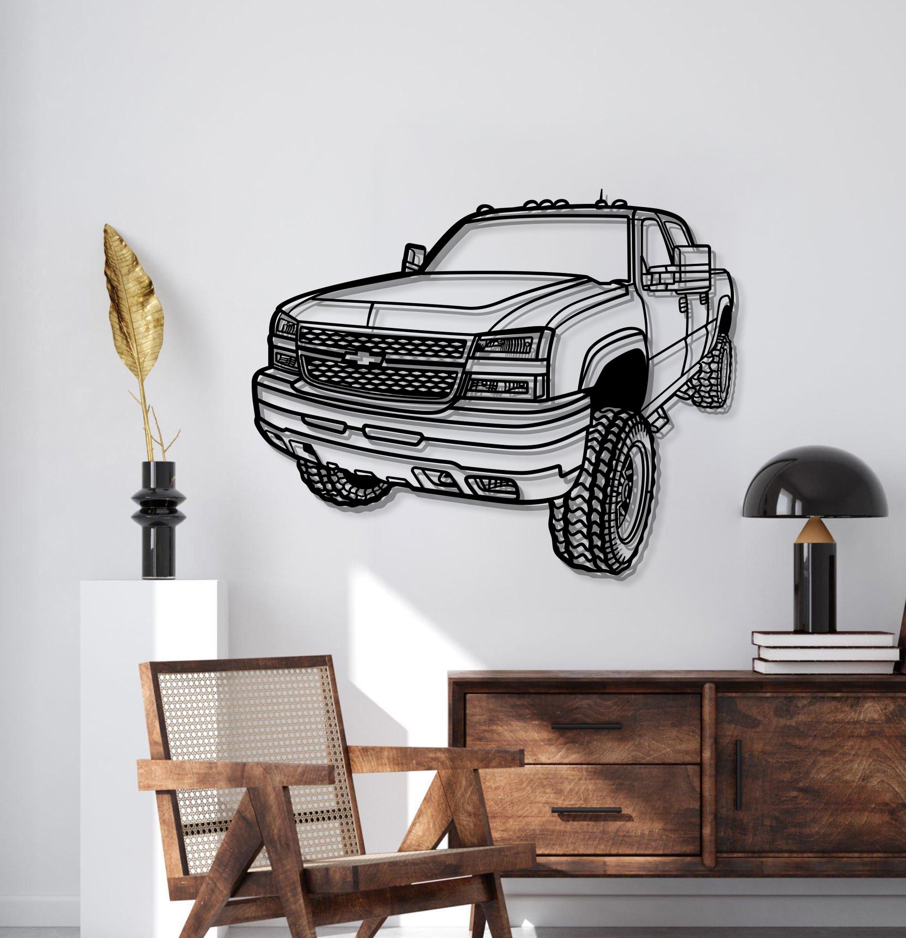 2007 Silverado Perspective Metal Car Wall Art - MT1151