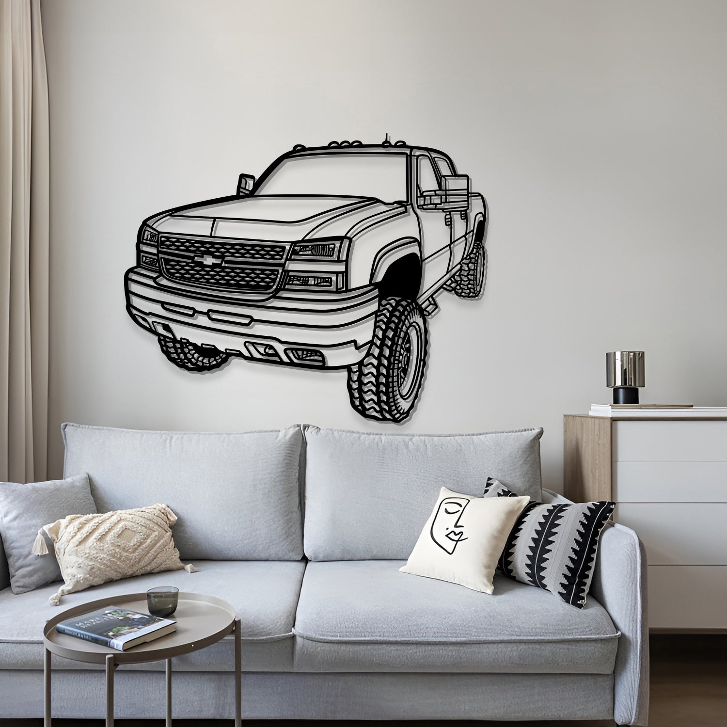 2007 Silverado Perspective Metal Car Wall Art - MT1151