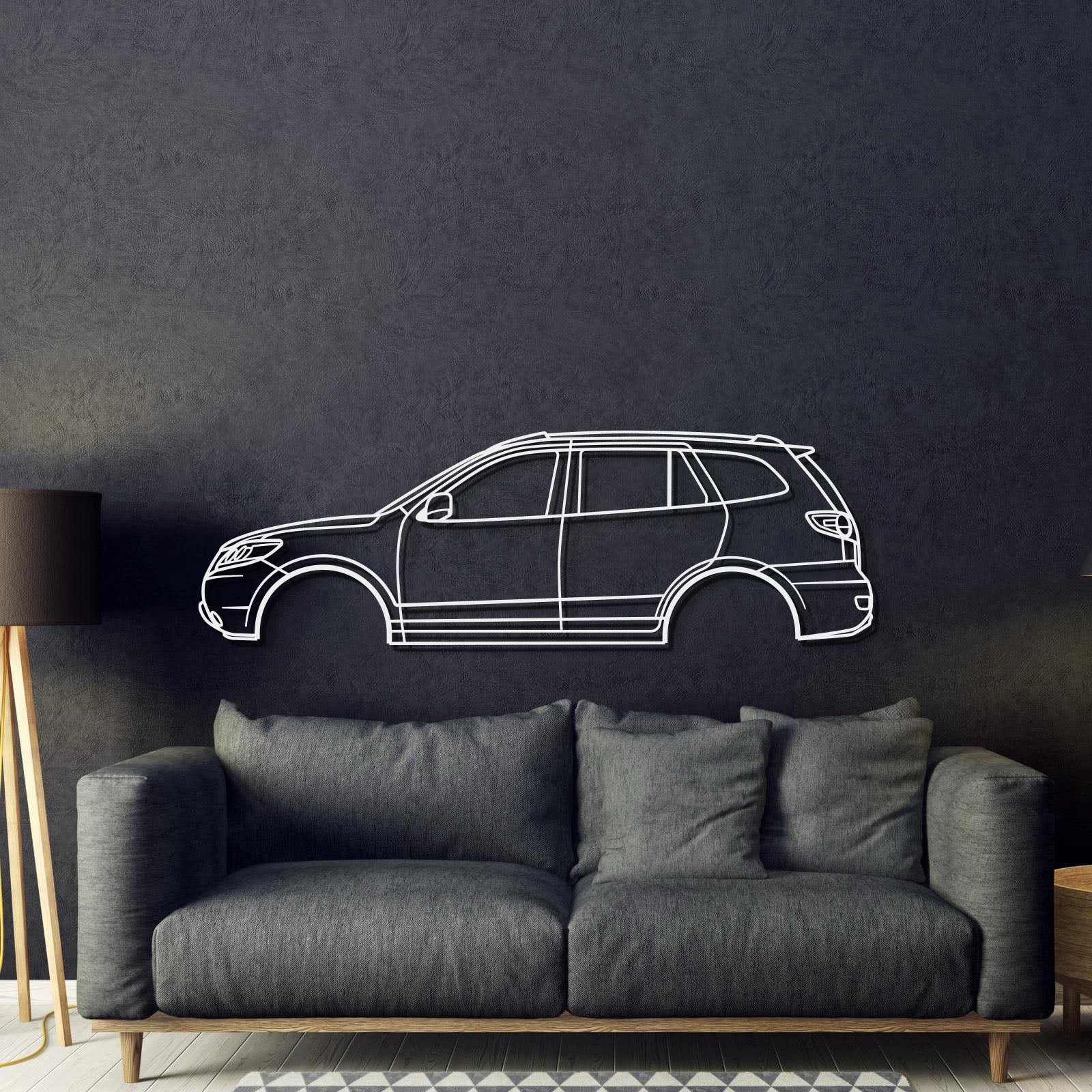 2007 Santa Fe 2nd Gen Metal Car Wall Art - MT0349