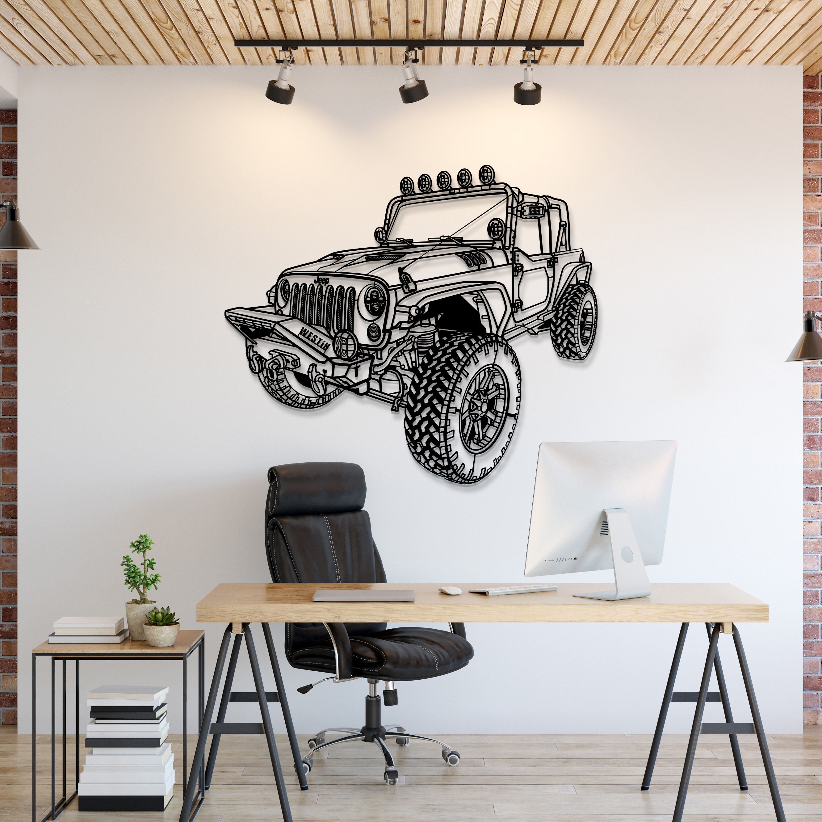 2007 Wrangler JK 2 Door Perspective Metal Car Wall Art - MT1311