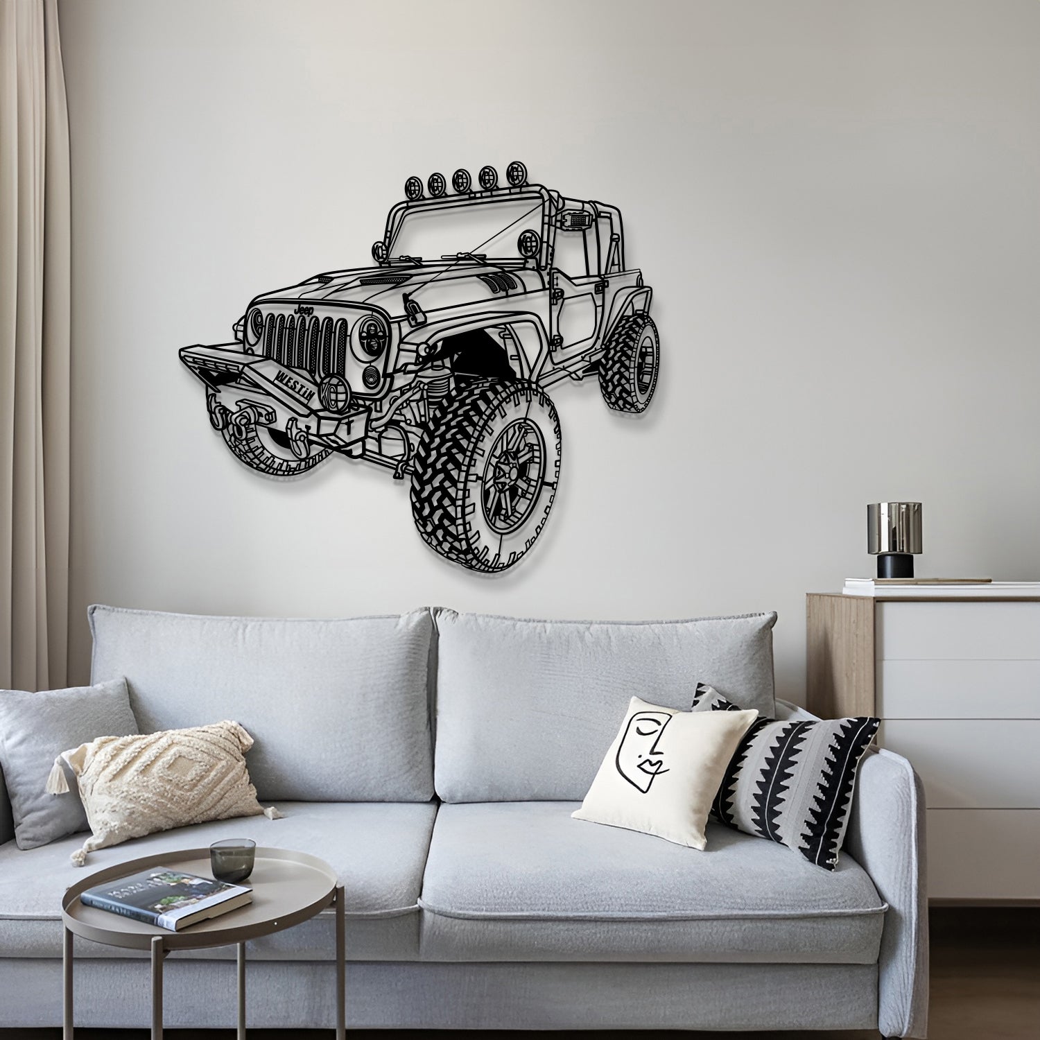 2007 Wrangler JK 2 Door Perspective Metal Car Wall Art - MT1311