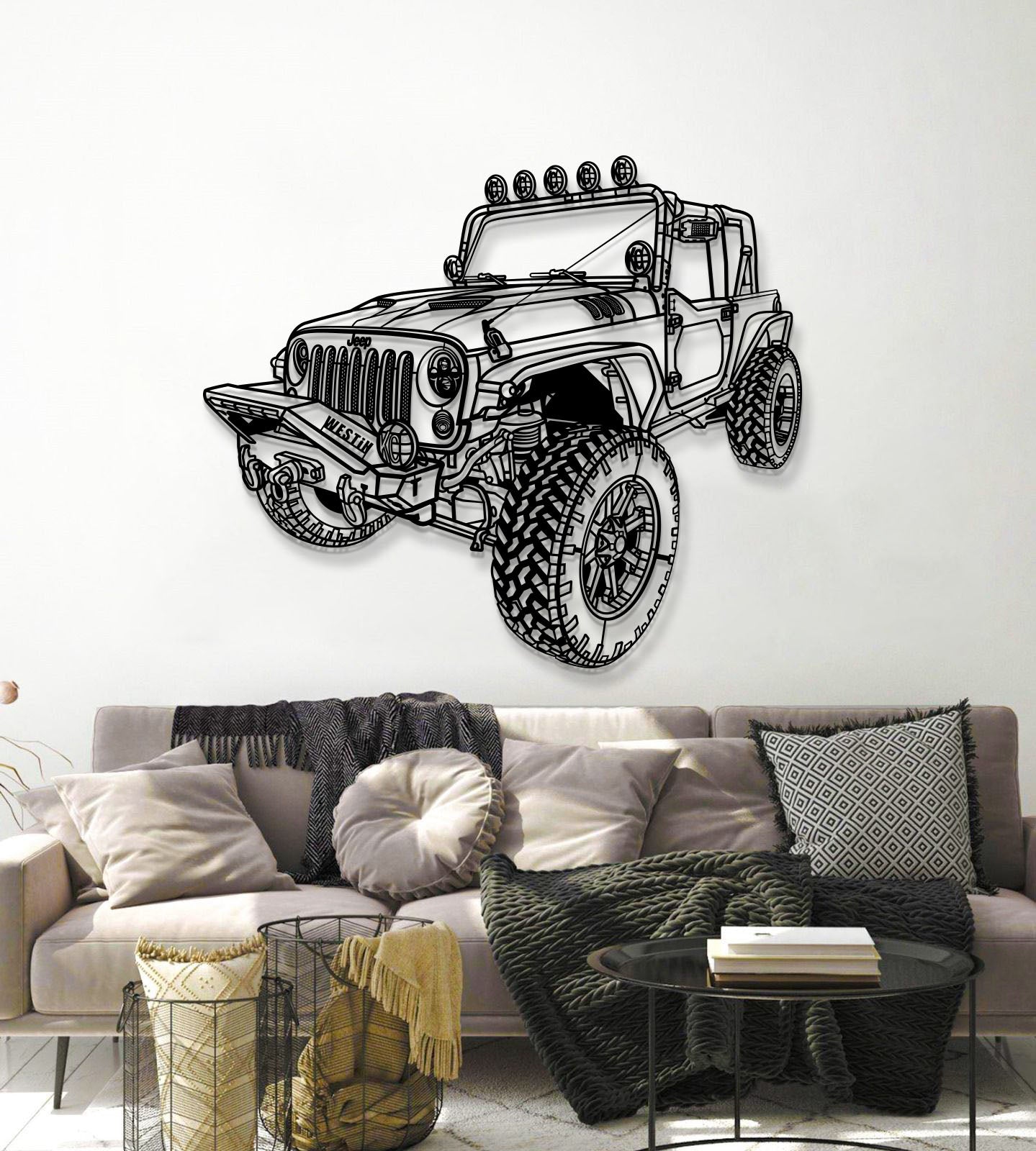 2007 Wrangler JK 2 Door Perspective Metal Car Wall Art - MT1311