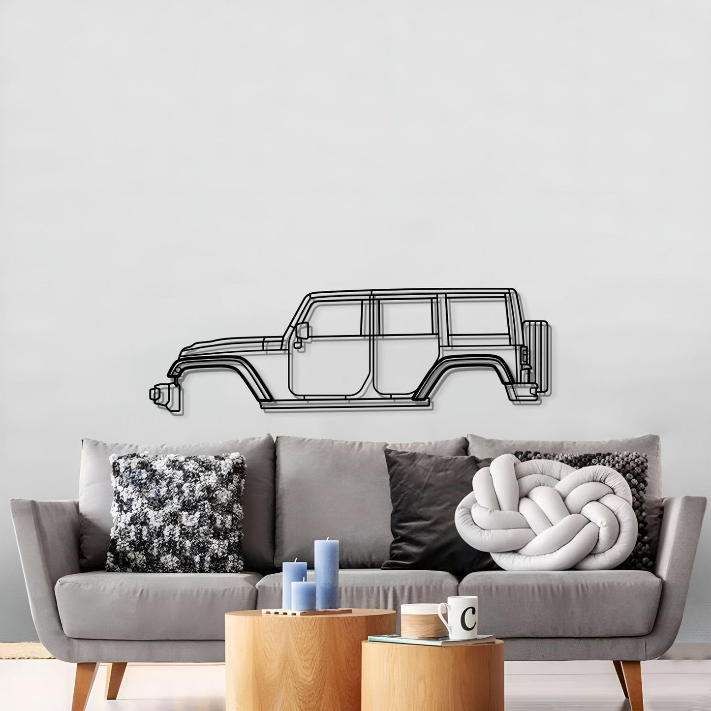 2007 Wrangler Unlimited JK (3rd Gen) Metal Car Wall Art - MT0355