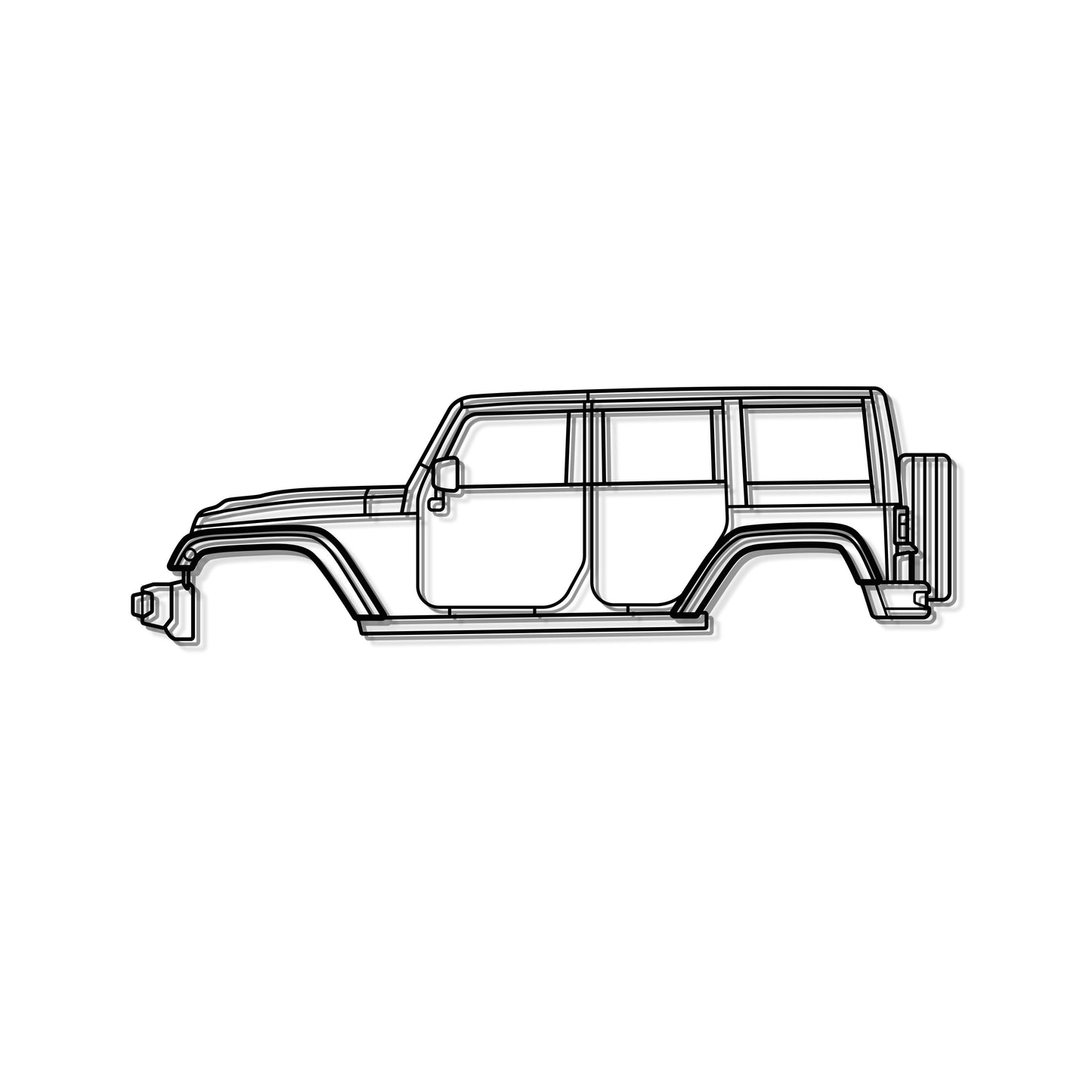 2007 Wrangler Unlimited JK (3rd Gen) Metal Car Wall Art - MT0355