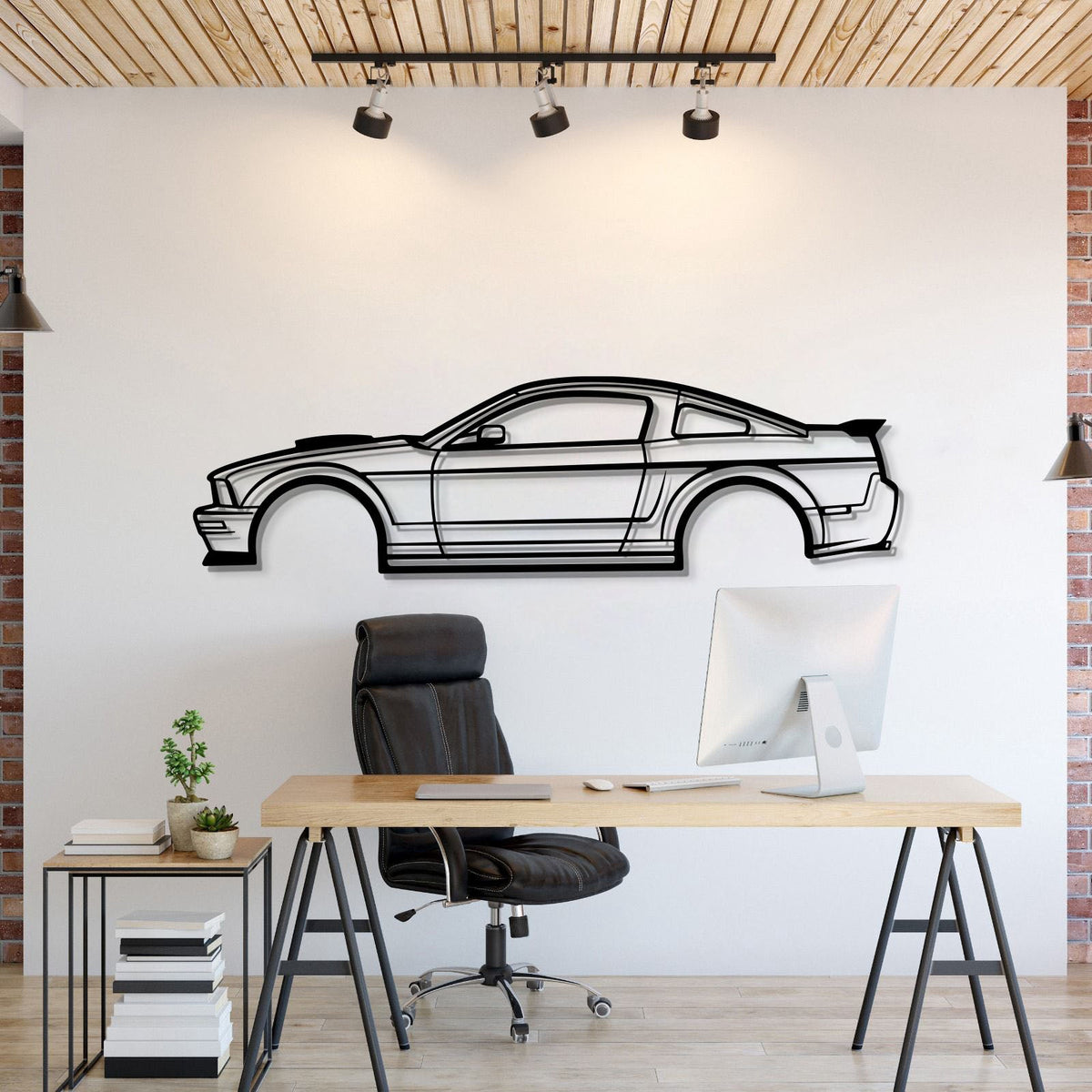 2008 Ford Mustang GT Fastback metal car wall art brings classic muscle car style to a modern living room