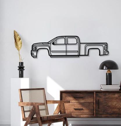 2008 Chevrolet Silverado 2500 HD Heavy‑Duty Truck Silhouette Wall Decor Powder Coated Matte Steel