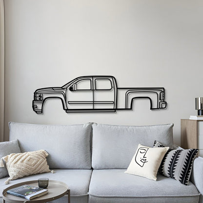 Modern 2008 Chevrolet Silverado 2500 HD Wall Hanging In Textured Black Steel