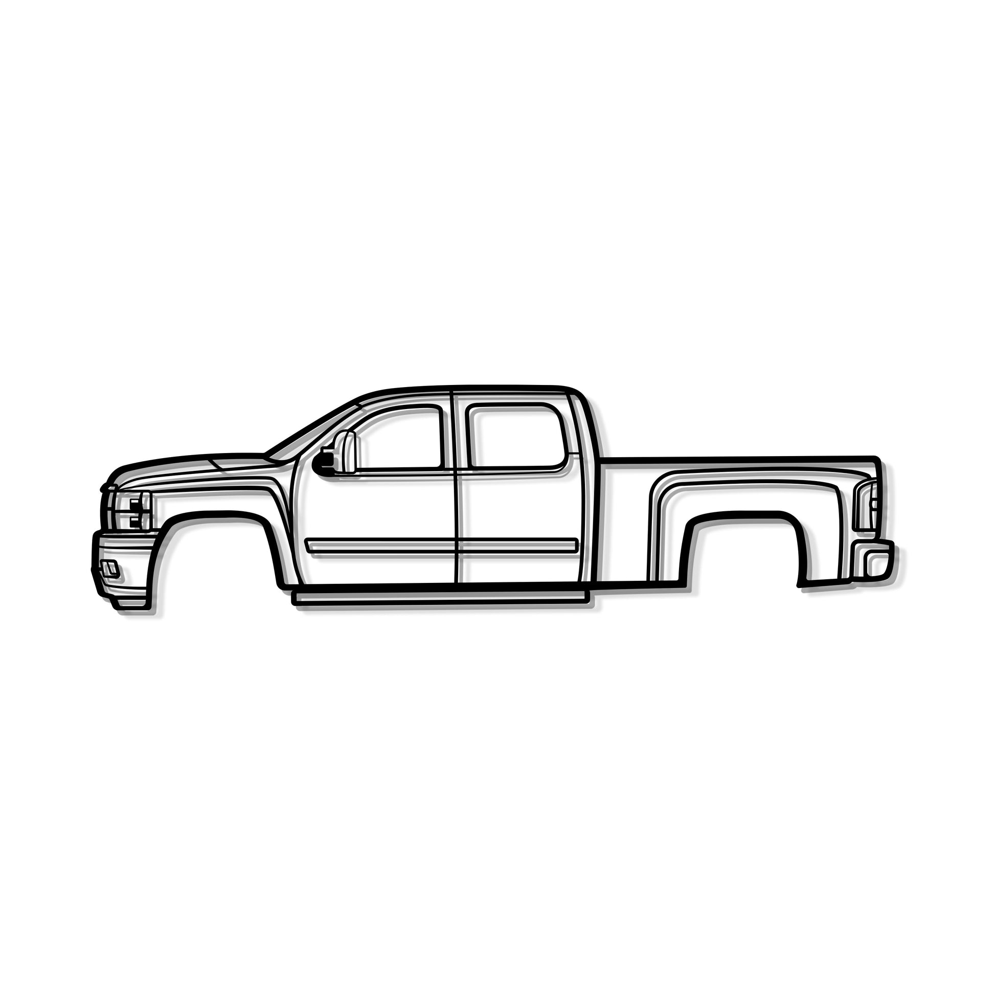 Industrial Style 2008 Chevrolet Silverado 2500 HD Metal Wall Decor Minimalist Silhouette