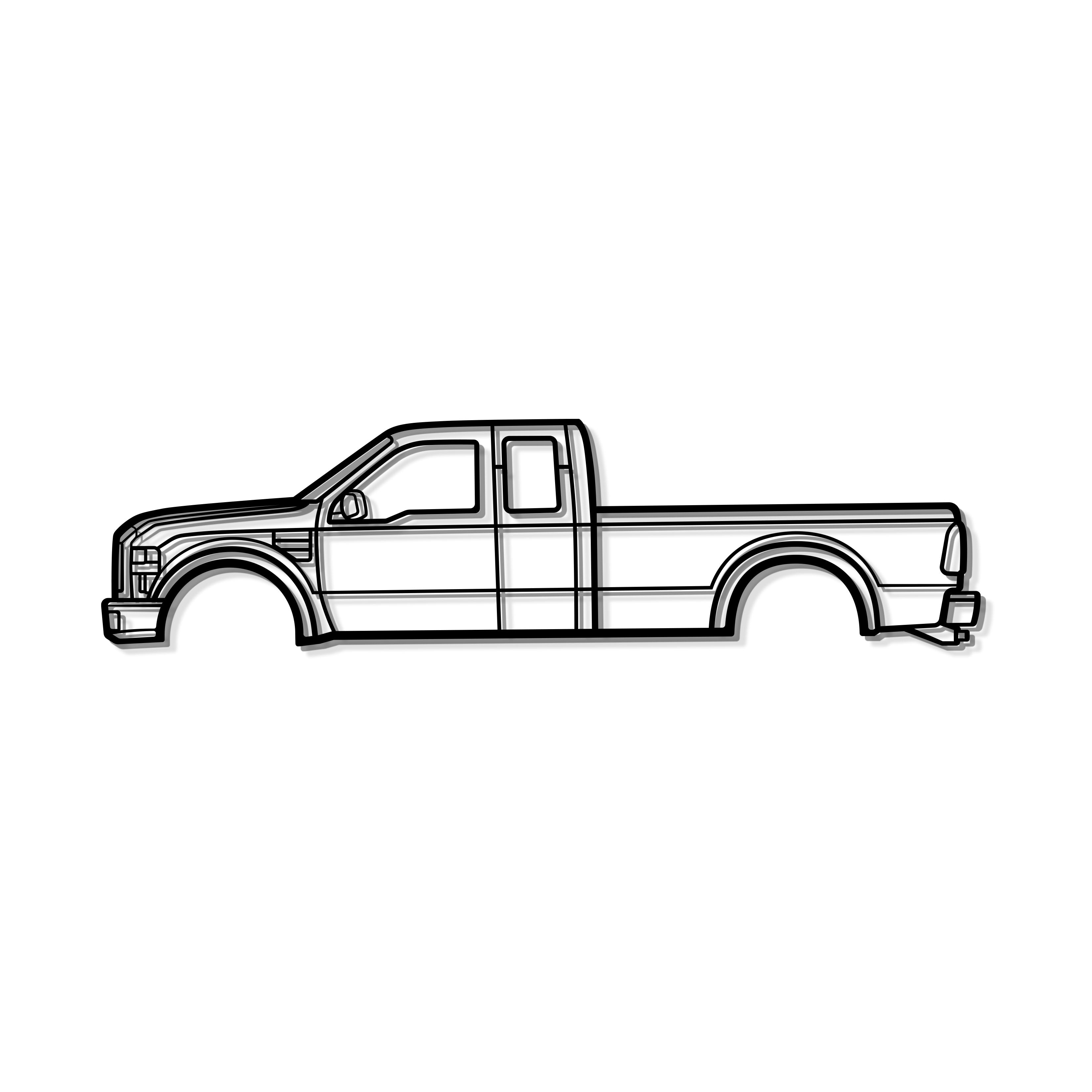 2008  F-250 Super Duty 2nd Gen Metal Car Wall Art - MT0358