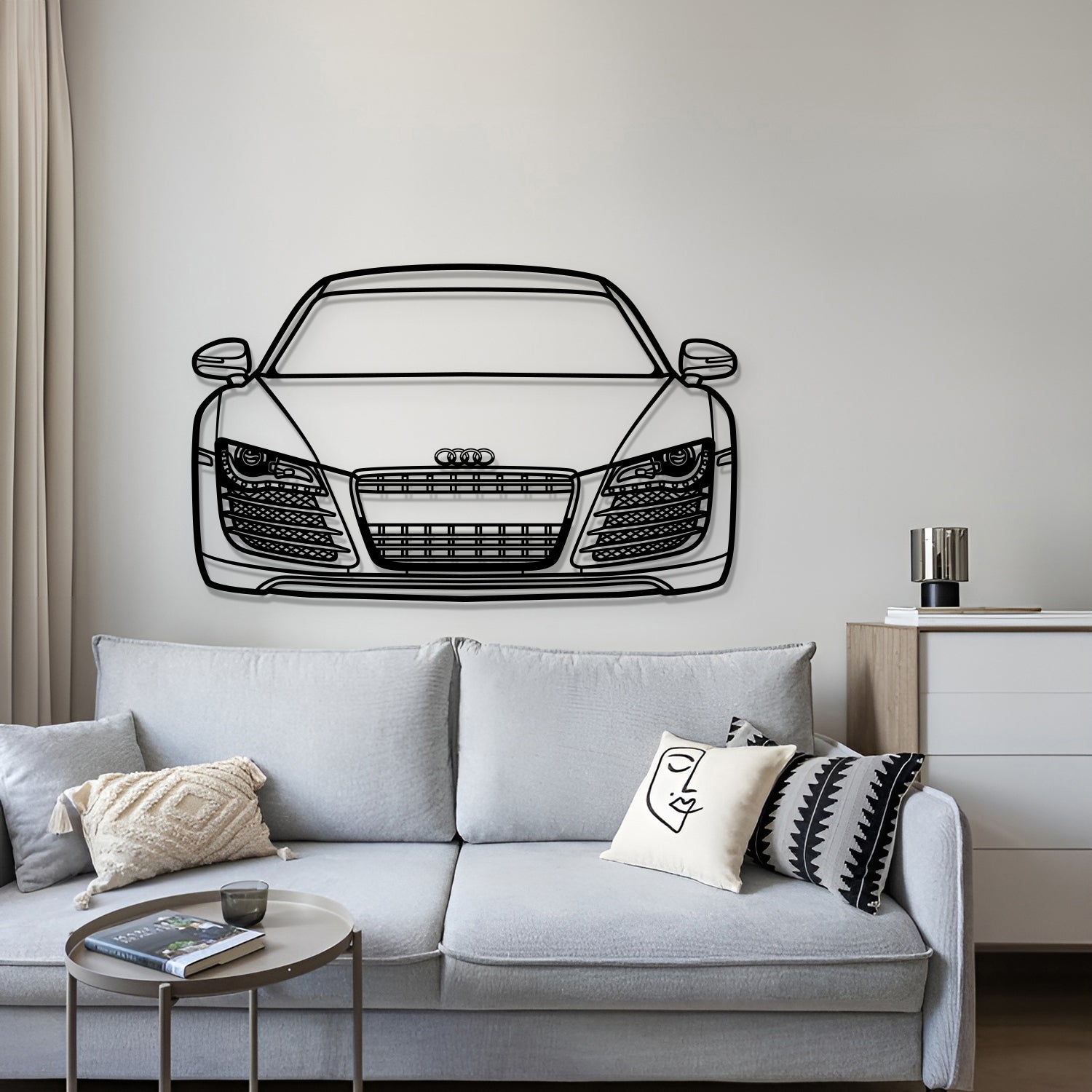 2009 R8 Front View Metal Car Wall Art - MT1321