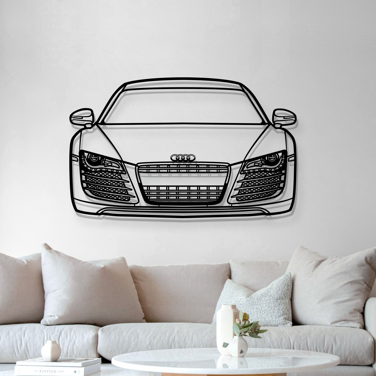 2009 R8 Front View Metal Car Wall Art - MT1321