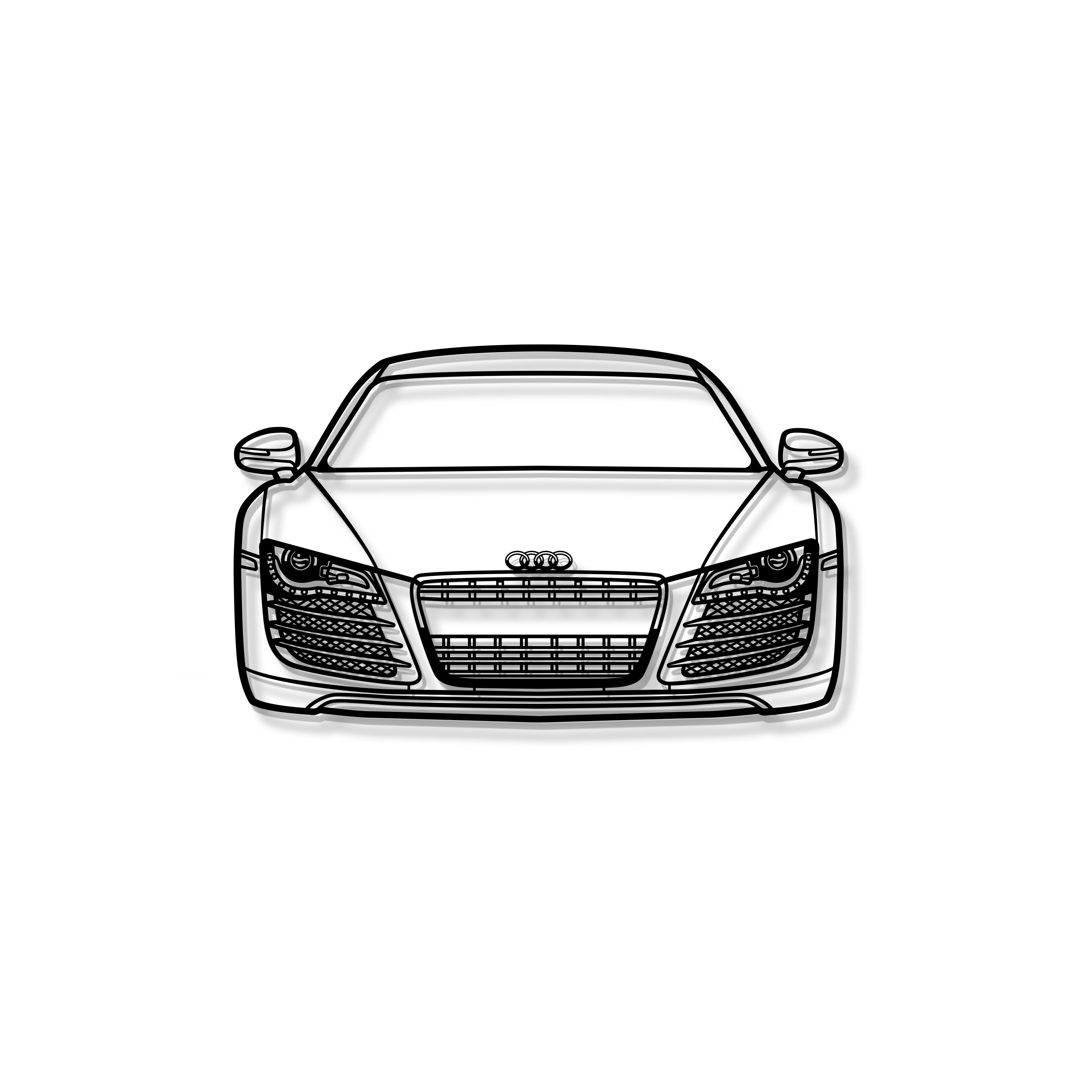 2009 R8 Front View Metal Car Wall Art - MT1321