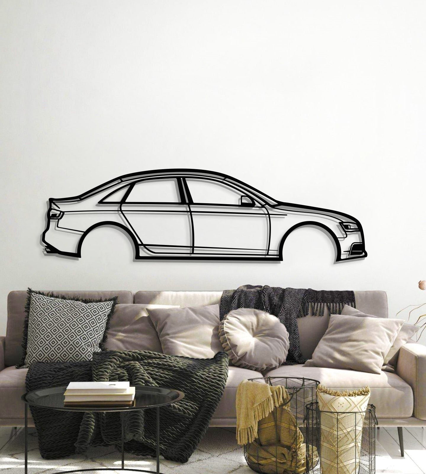 Matte finish wall art showcasing Audi S4 2009 transforming hallway ambiance