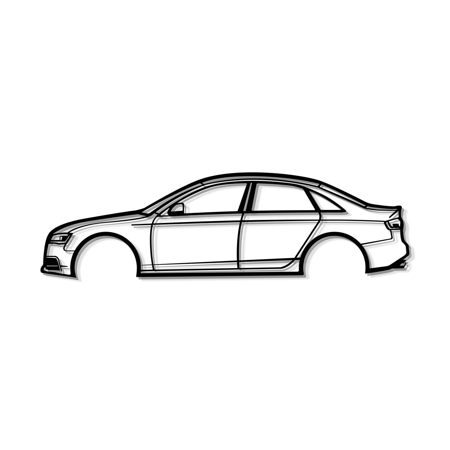 Sleek décor featuring Audi S4 2009 metal wall art adding motorsport flair