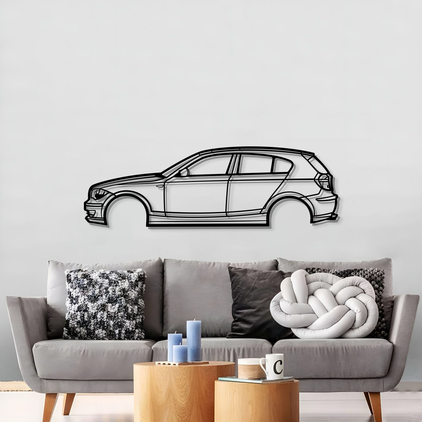 2009 1 SERIES E87 Hatchback Metal Car Wall Art - MT0379