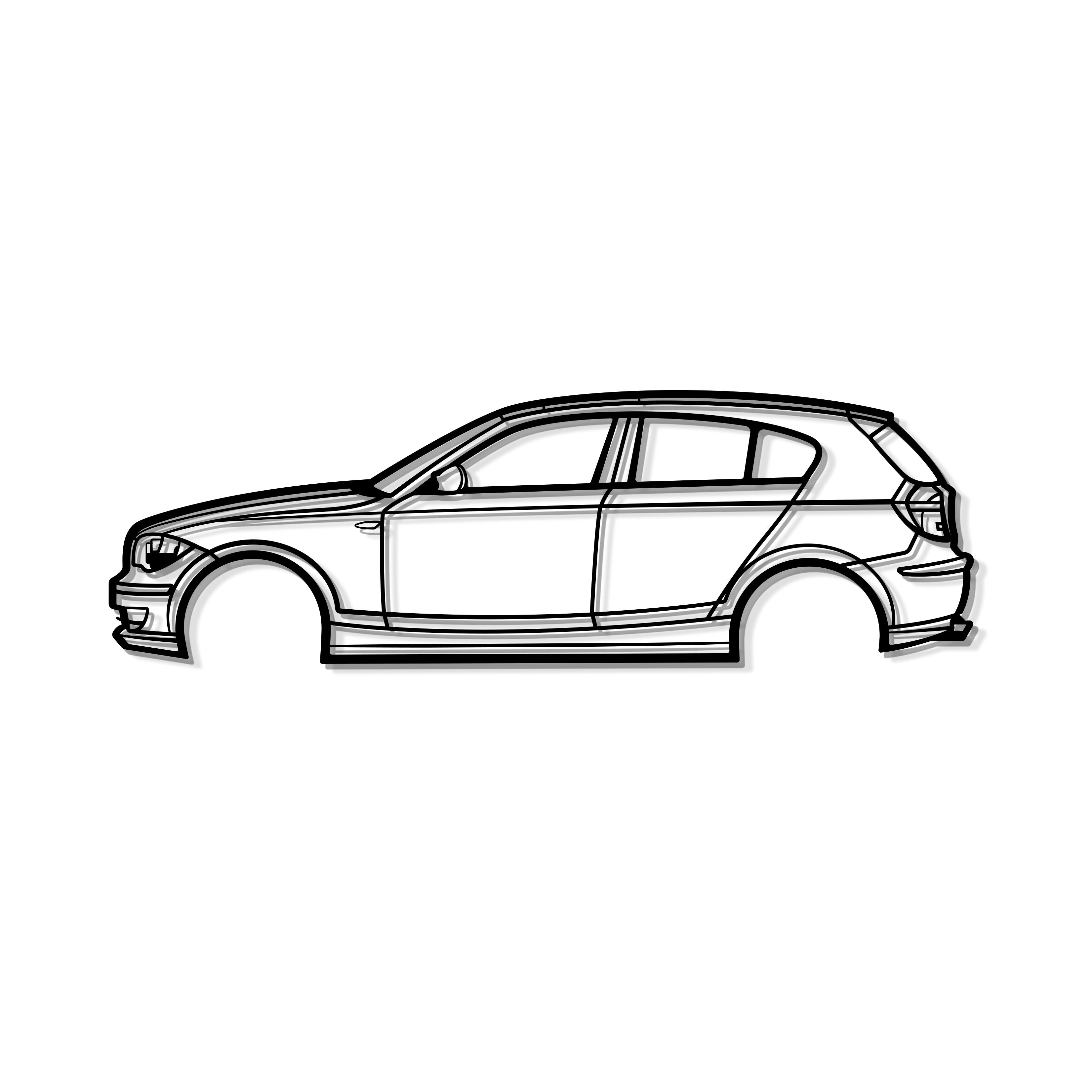 2009 1 SERIES E87 Hatchback Metal Car Wall Art - MT0379