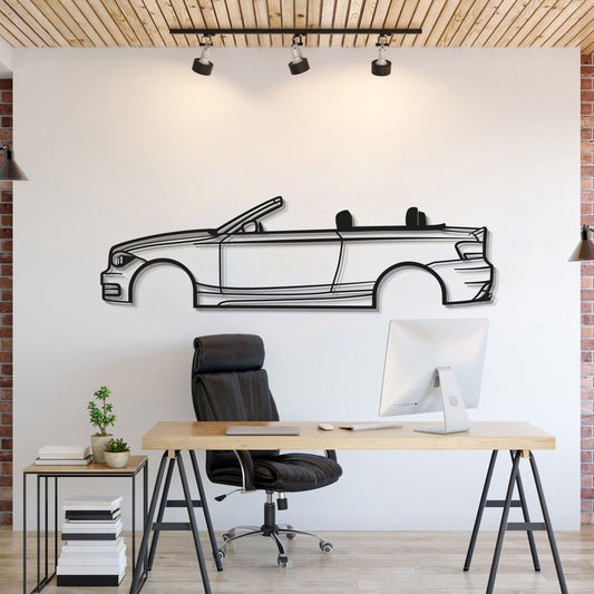 2009 BMW E88 Convertible Metal Wall Art Silhouette Design