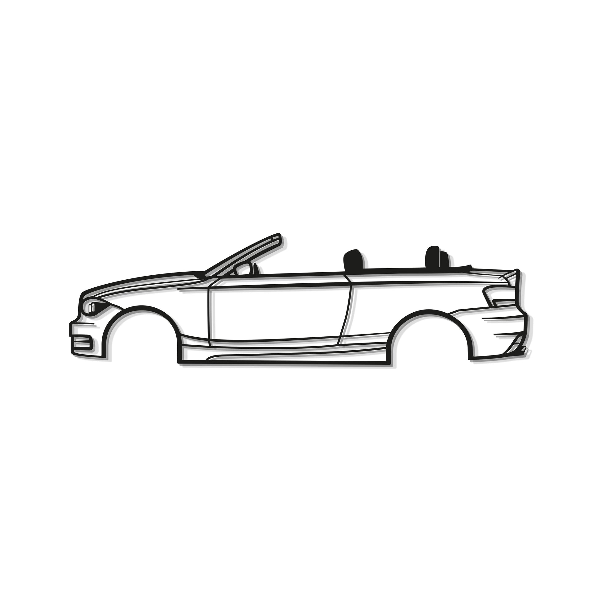 2009 BMW E88 Open Top Metal Automotive Wall Art Piece