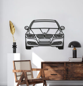 2009 E90 Front View Metal Car Wall Art - MT0386