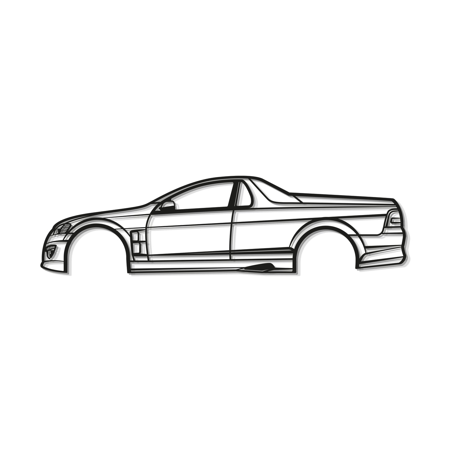Detailed Metal Wall Silhouette Of 2009 HSV Maloo Track Inspired Ute