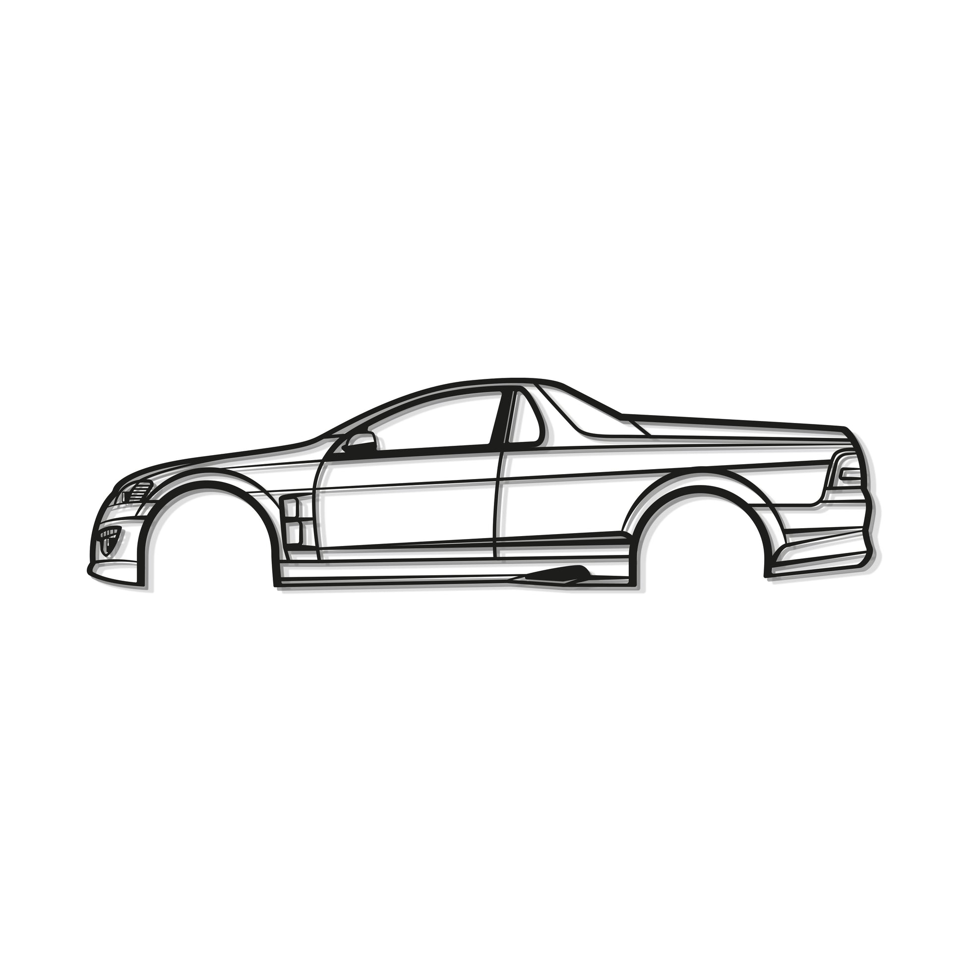 Detailed Metal Wall Silhouette Of 2009 HSV Maloo Track Inspired Ute