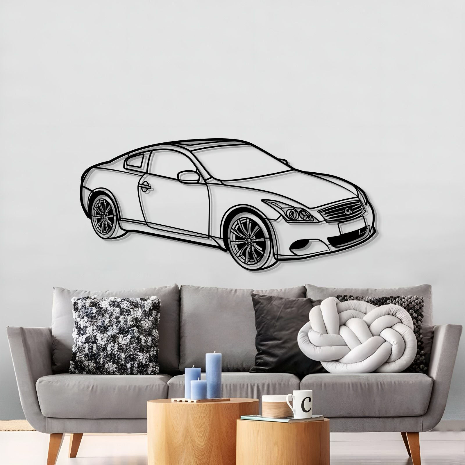 2009 G37 Coupe Perspective Metal Car Wall Art - MT1275