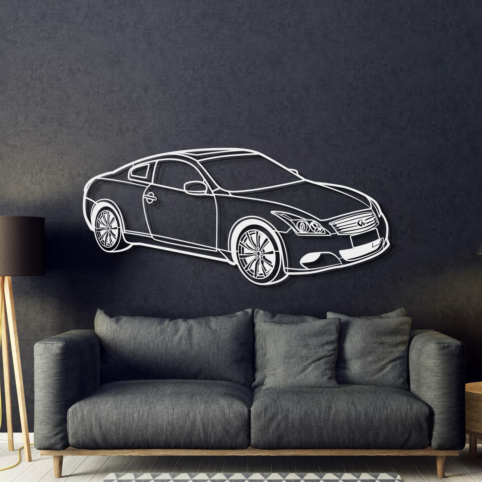 2009 G37 Coupe Perspective Metal Car Wall Art - MT1275