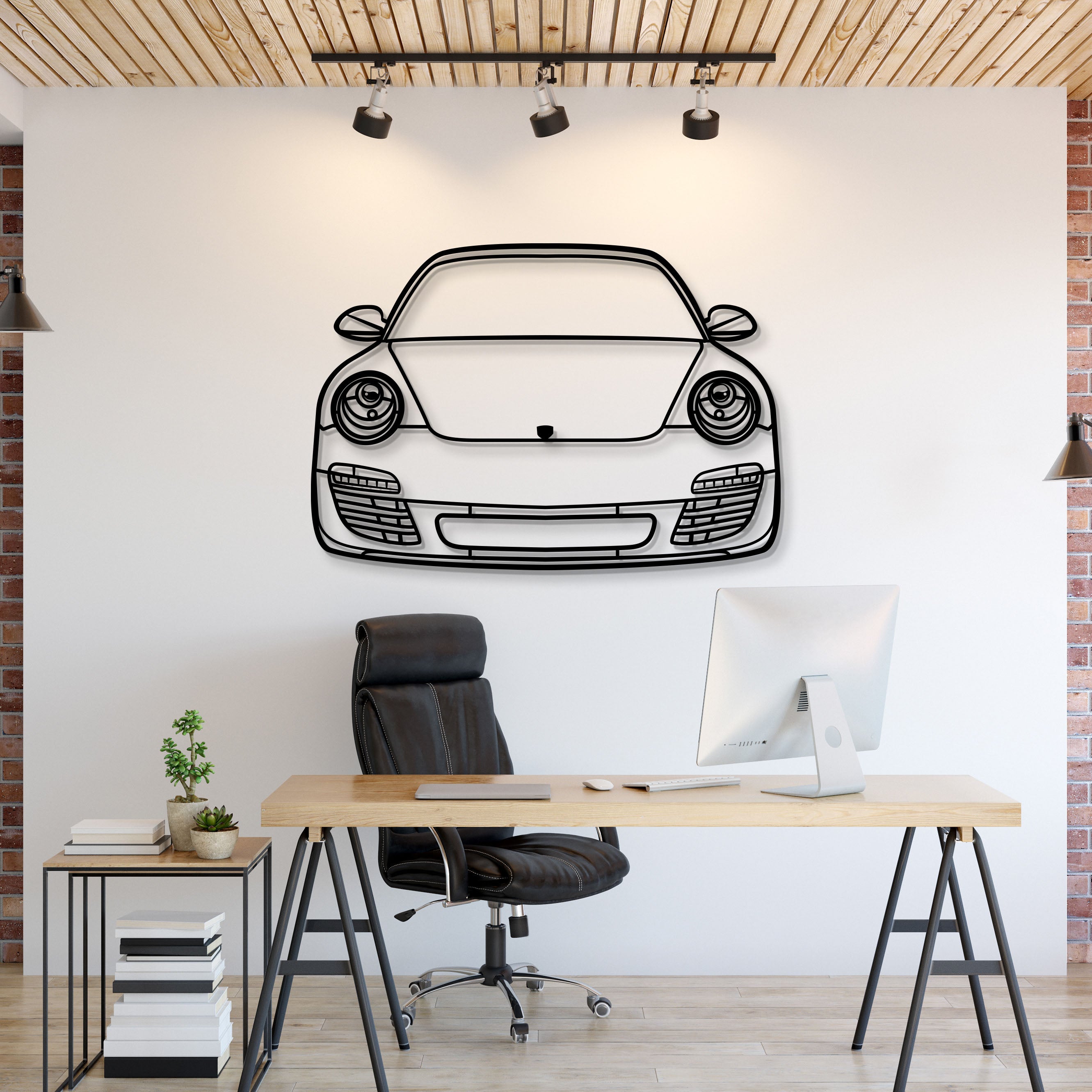 2009 911 Front View Metal Car Wall Art - MT1368