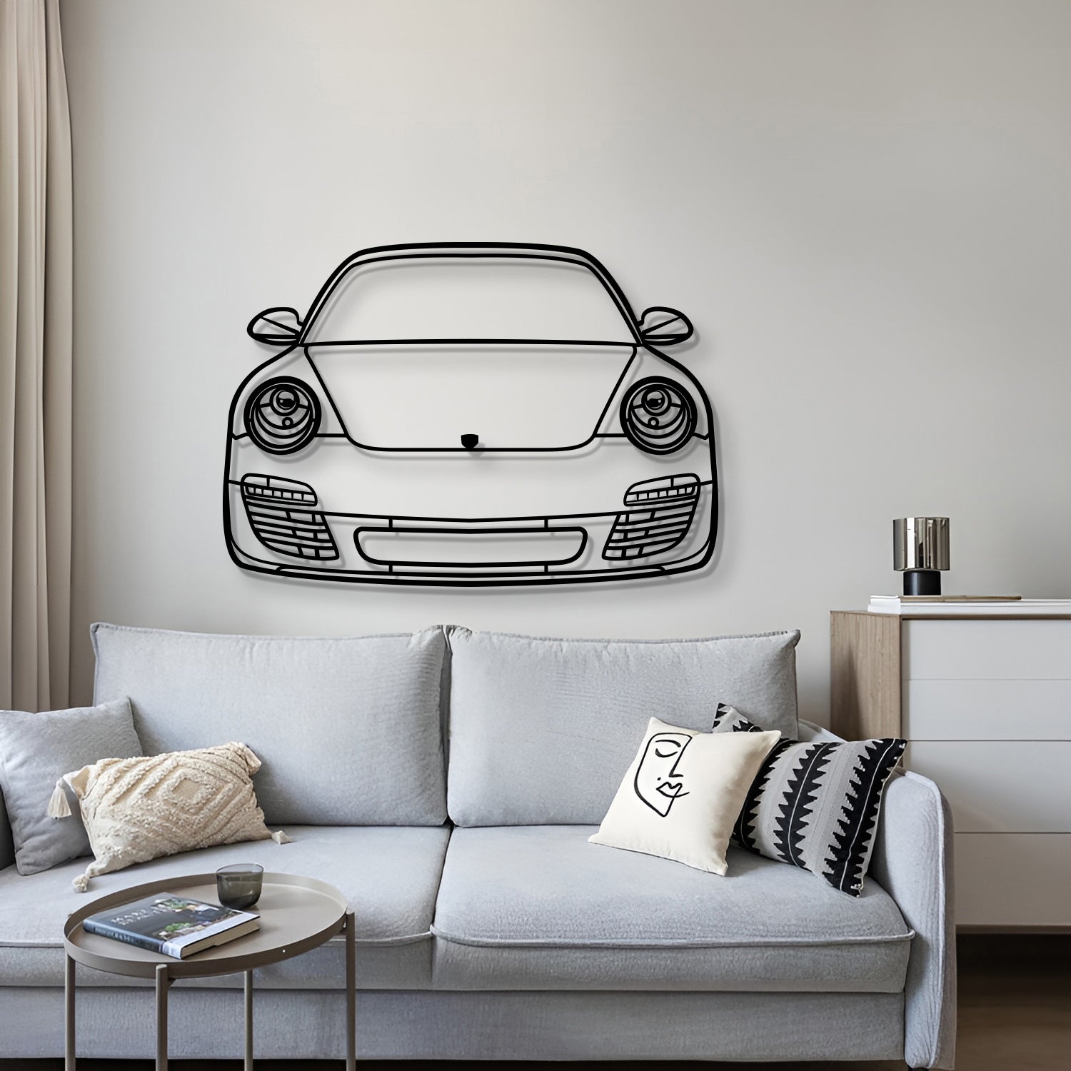 2009 911 Front View Metal Car Wall Art - MT1368