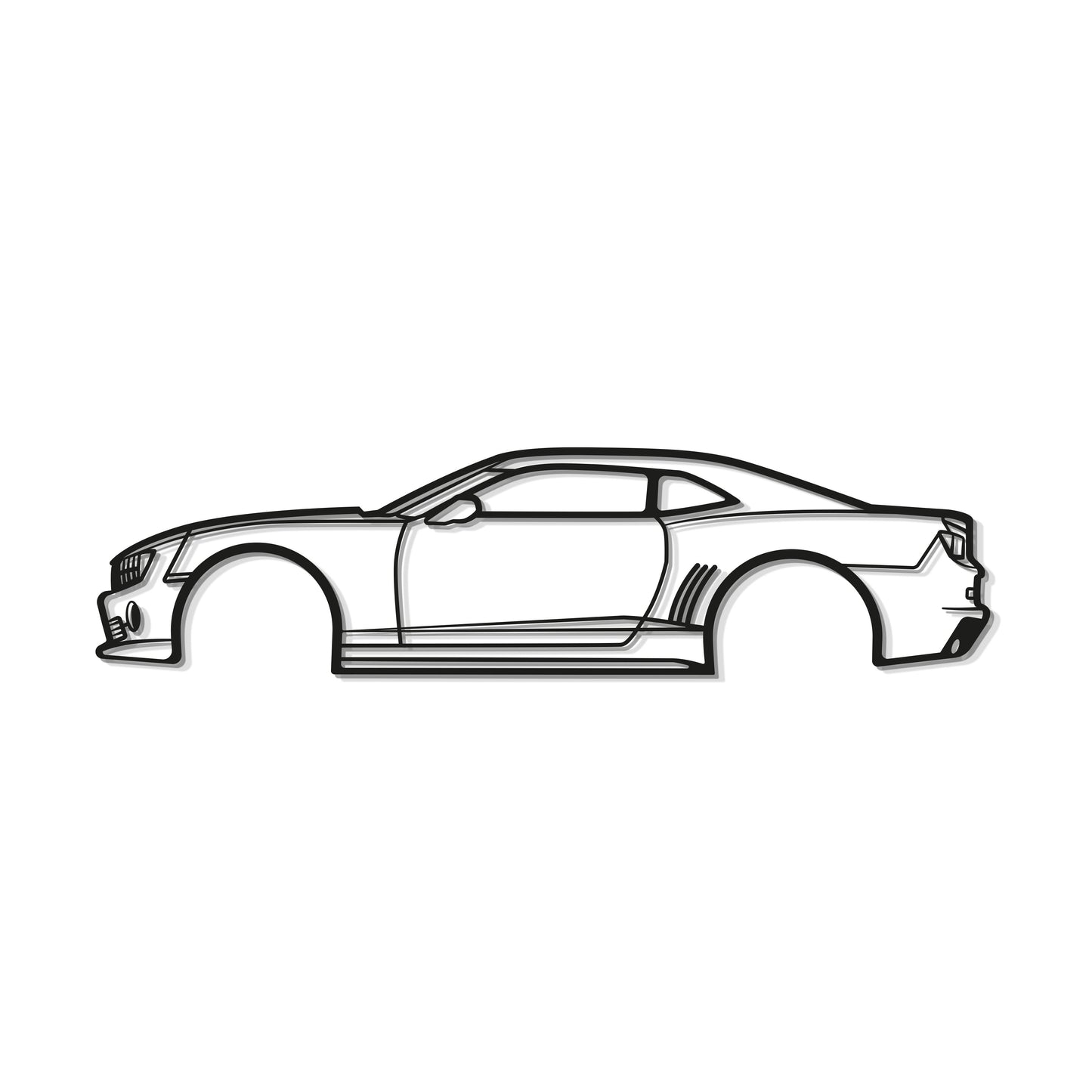 Industrial Style 2010 Chevrolet Camaro Metal Wall Decor Minimalist Silhouette