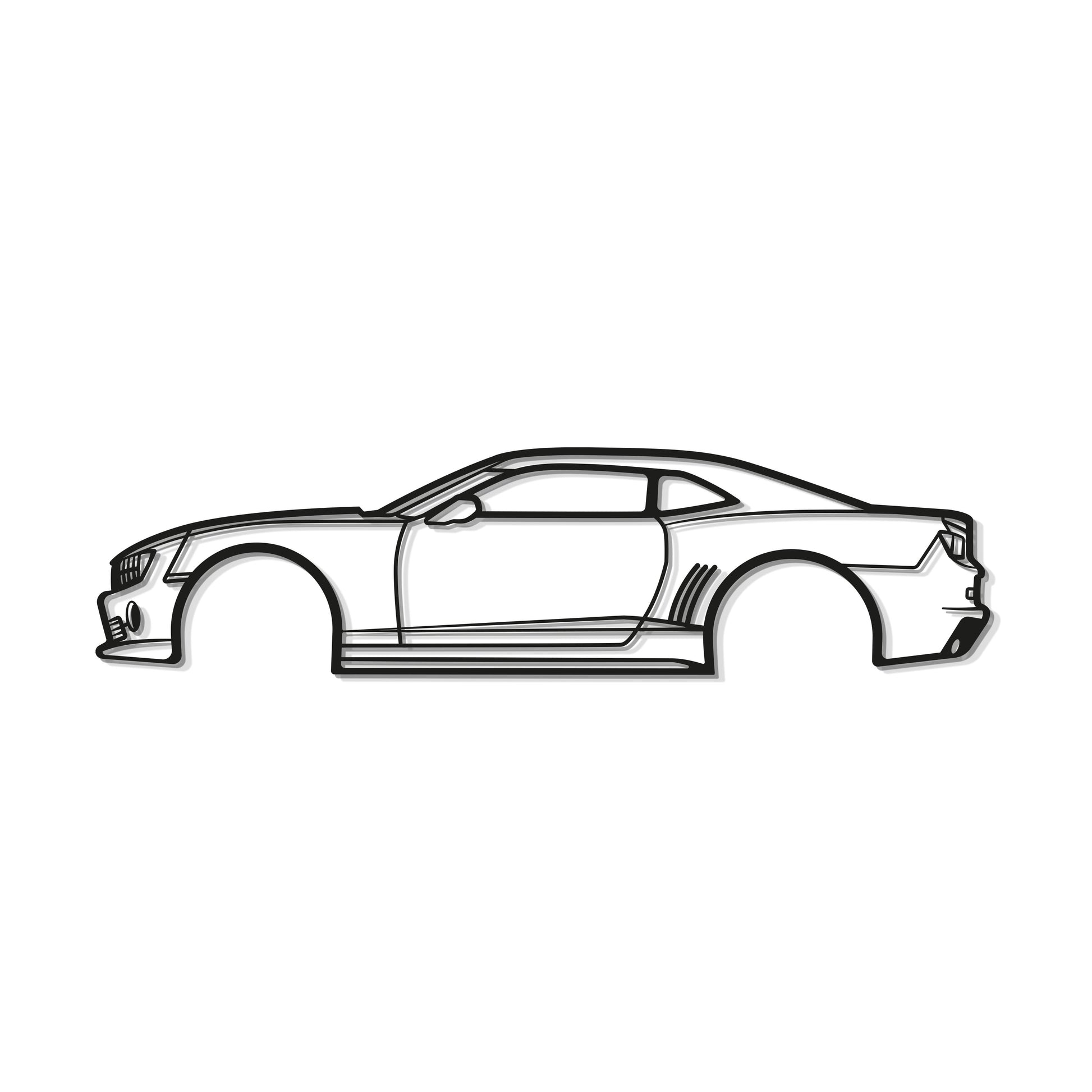 Industrial Style 2010 Chevrolet Camaro Metal Wall Decor Minimalist Silhouette