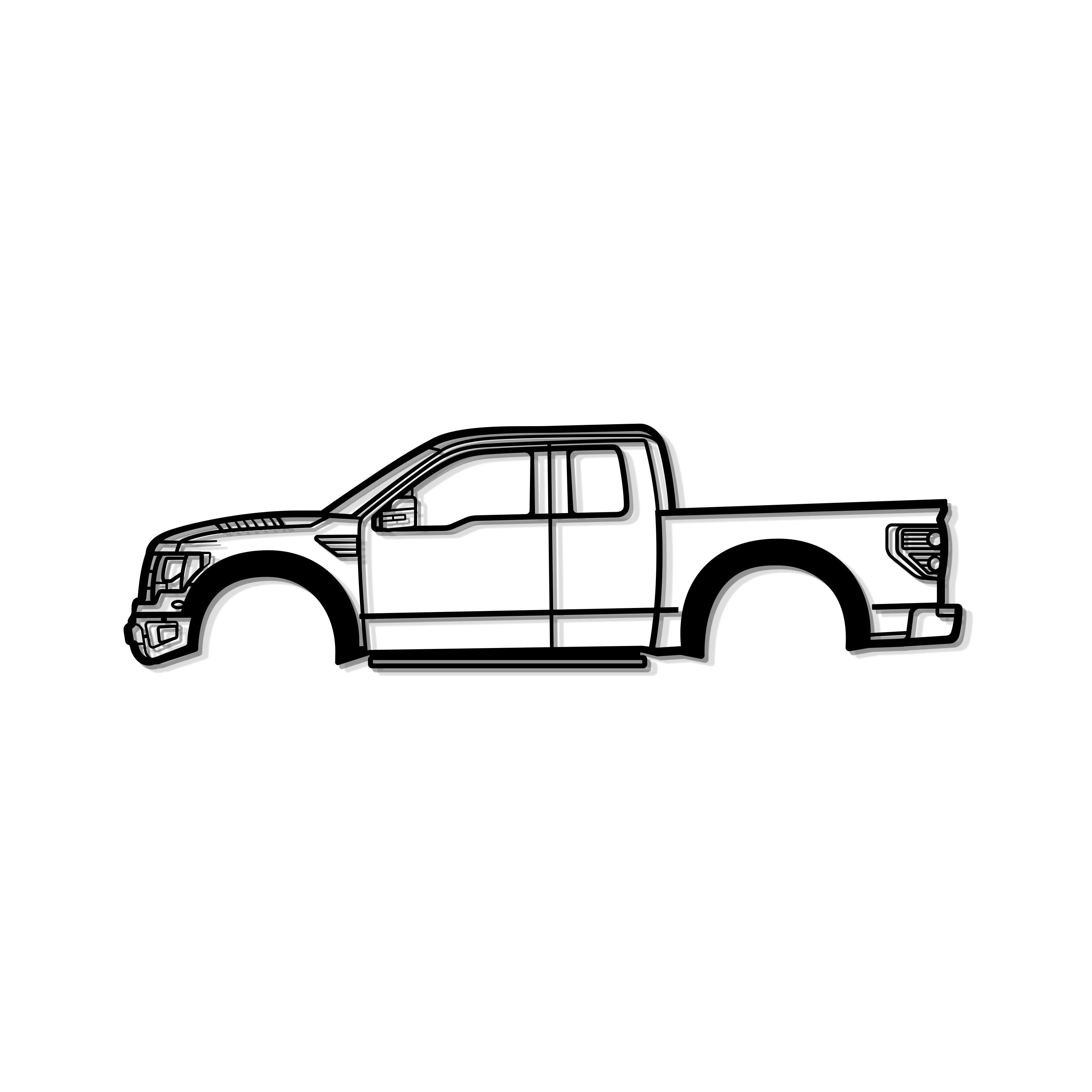 2010 F-150 SVT Raptor 1st Gen Metal Car Wall Art - MT0401