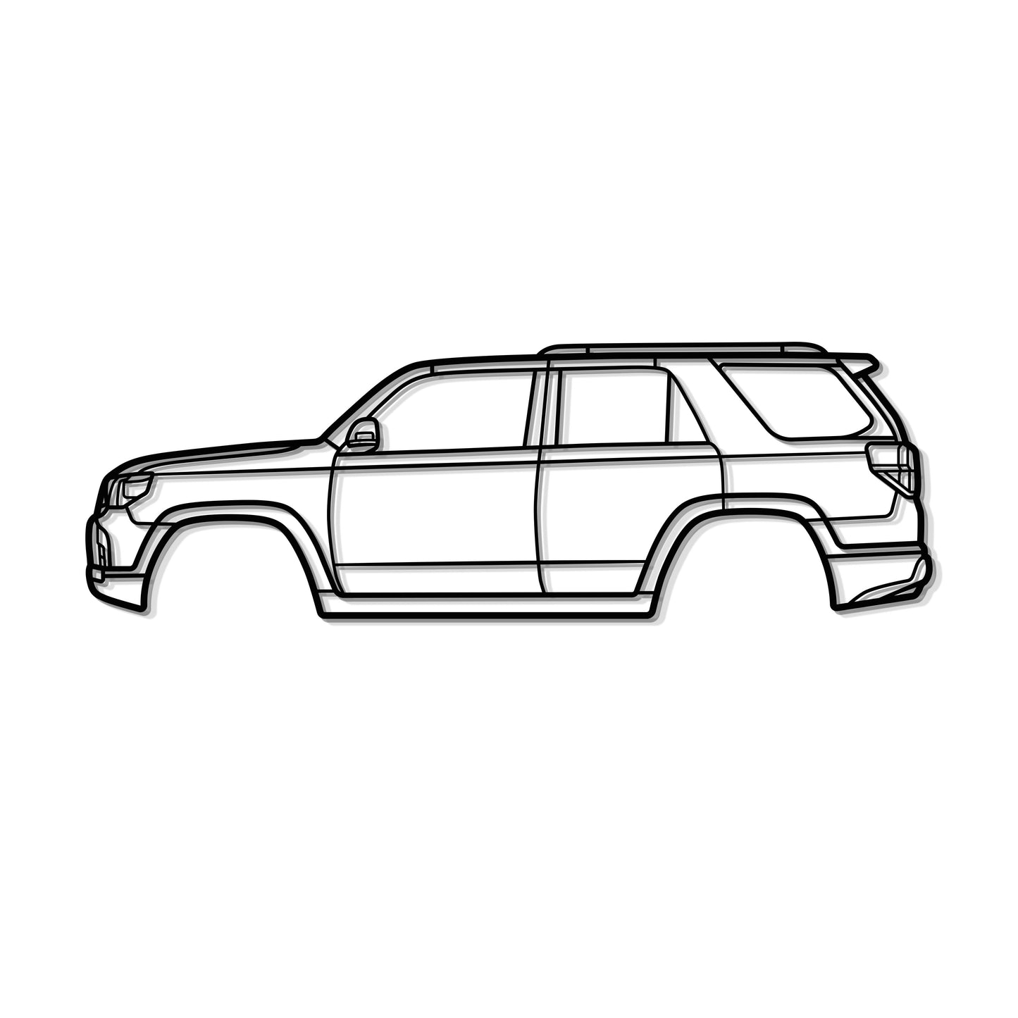 Industrial Style 2010 Toyota 4Runner 5Th Gen N280 Metal Wall Decor Minimalist Silhouette