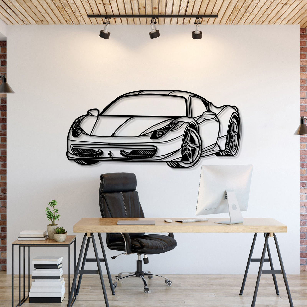 458 Italia Perspektive Metall Auto Wandkunst - MT0437