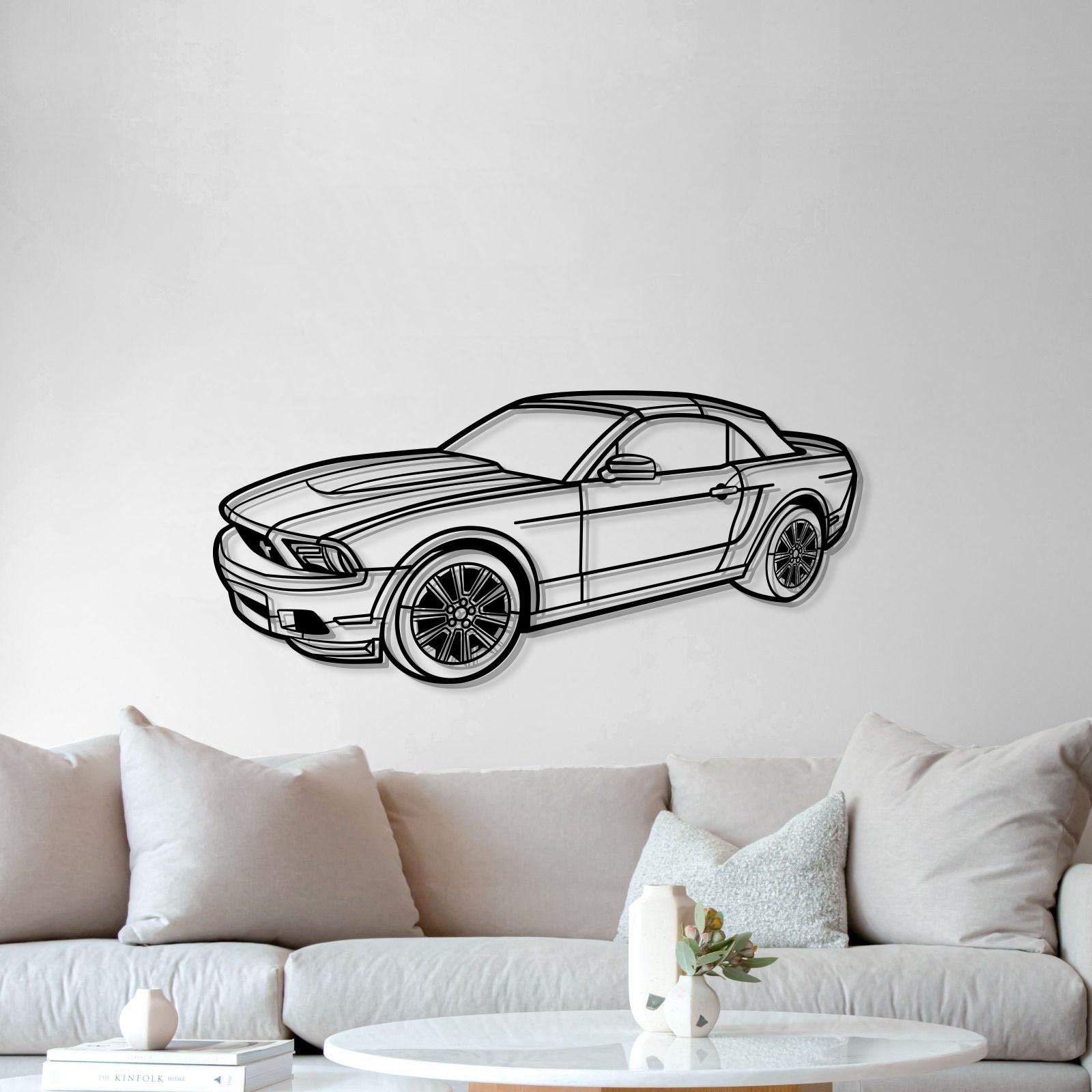 2011 Mustang Convertible Perspective Metal Car Wall Art - MT1267