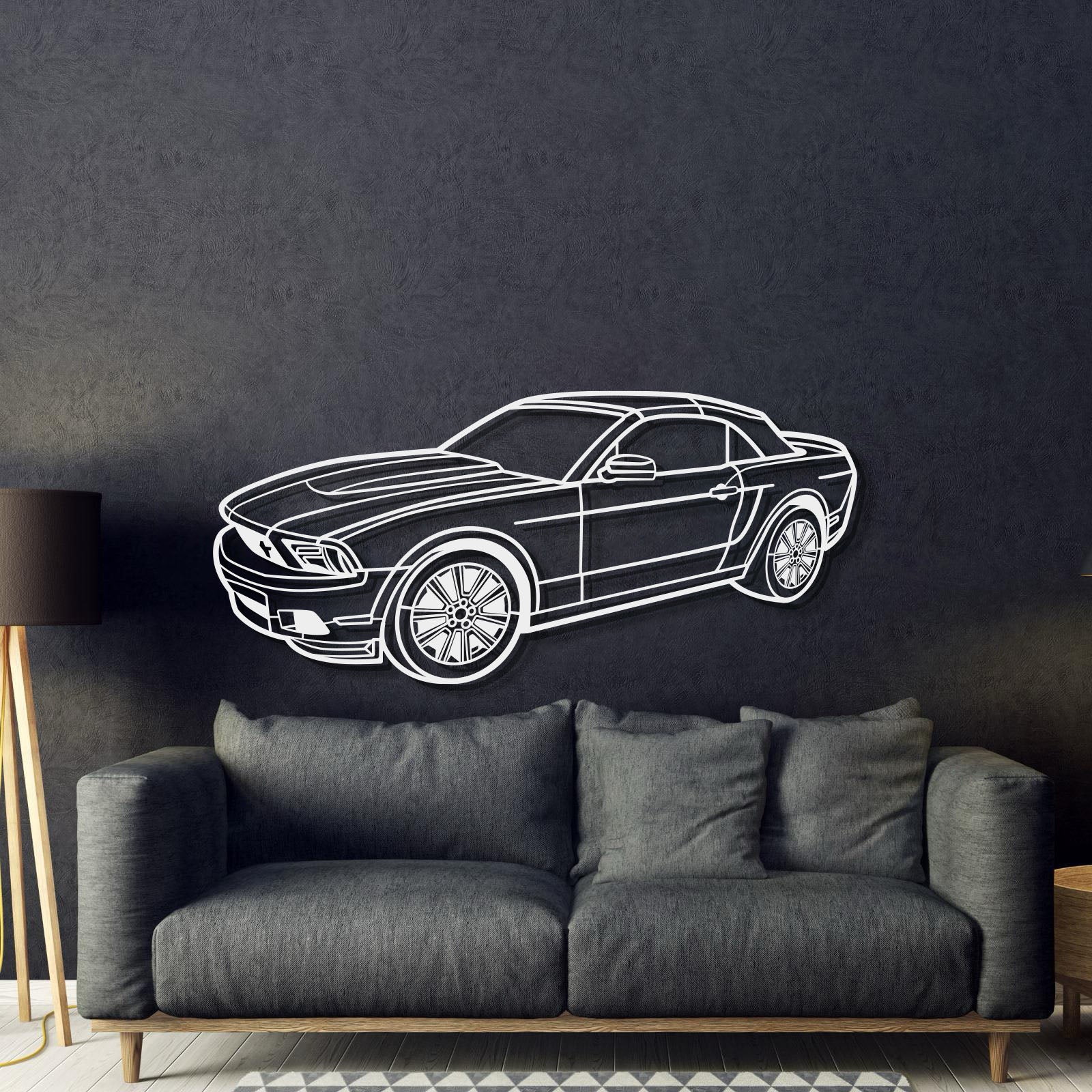 2011 Mustang Convertible Perspective Metal Car Wall Art - MT1267