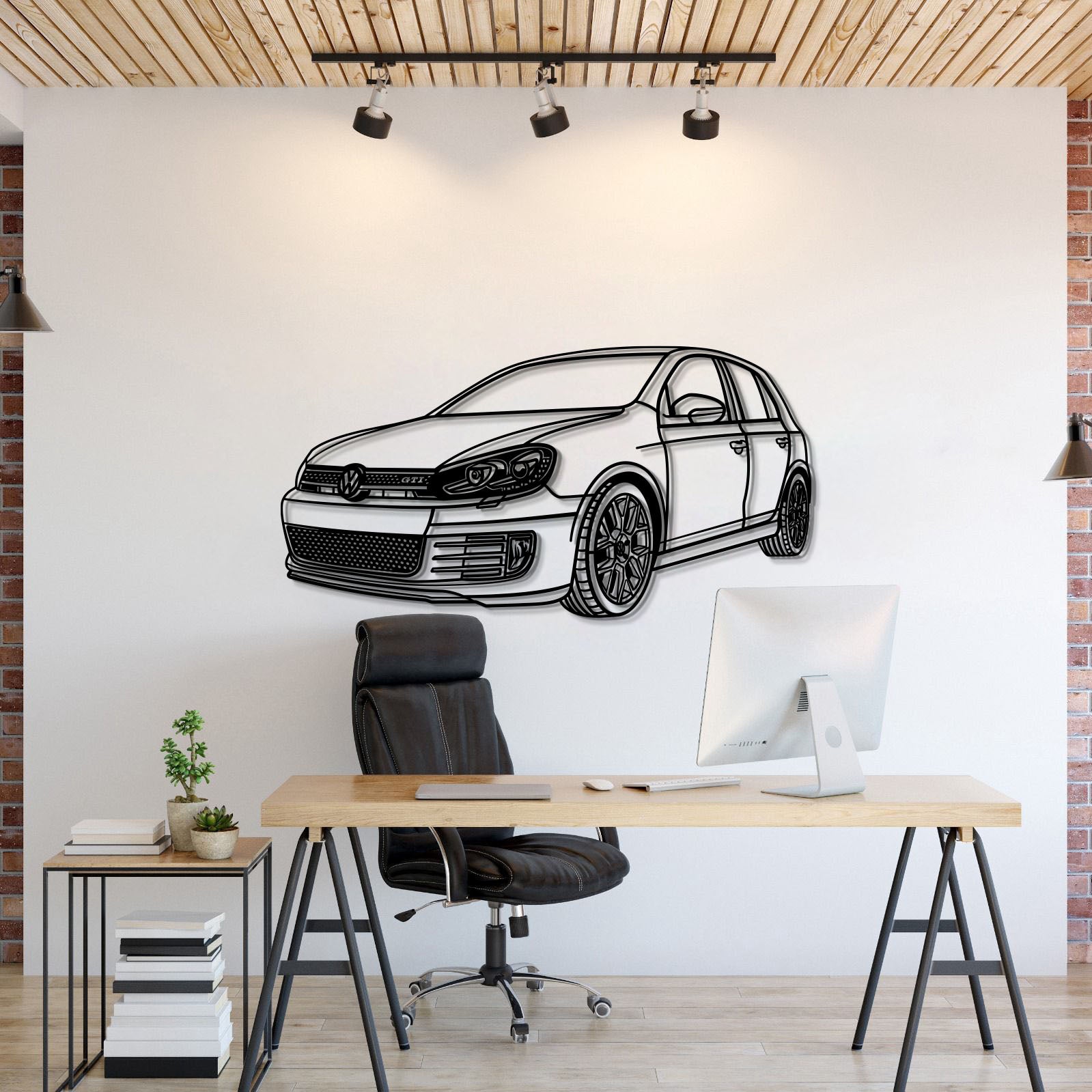 2011 Golf VI GTI Perspective Metal Car Wall Art - MT0465