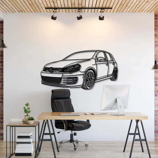 2011 Golf VI GTI Perspektive Metall Auto Wandbild - MT0465