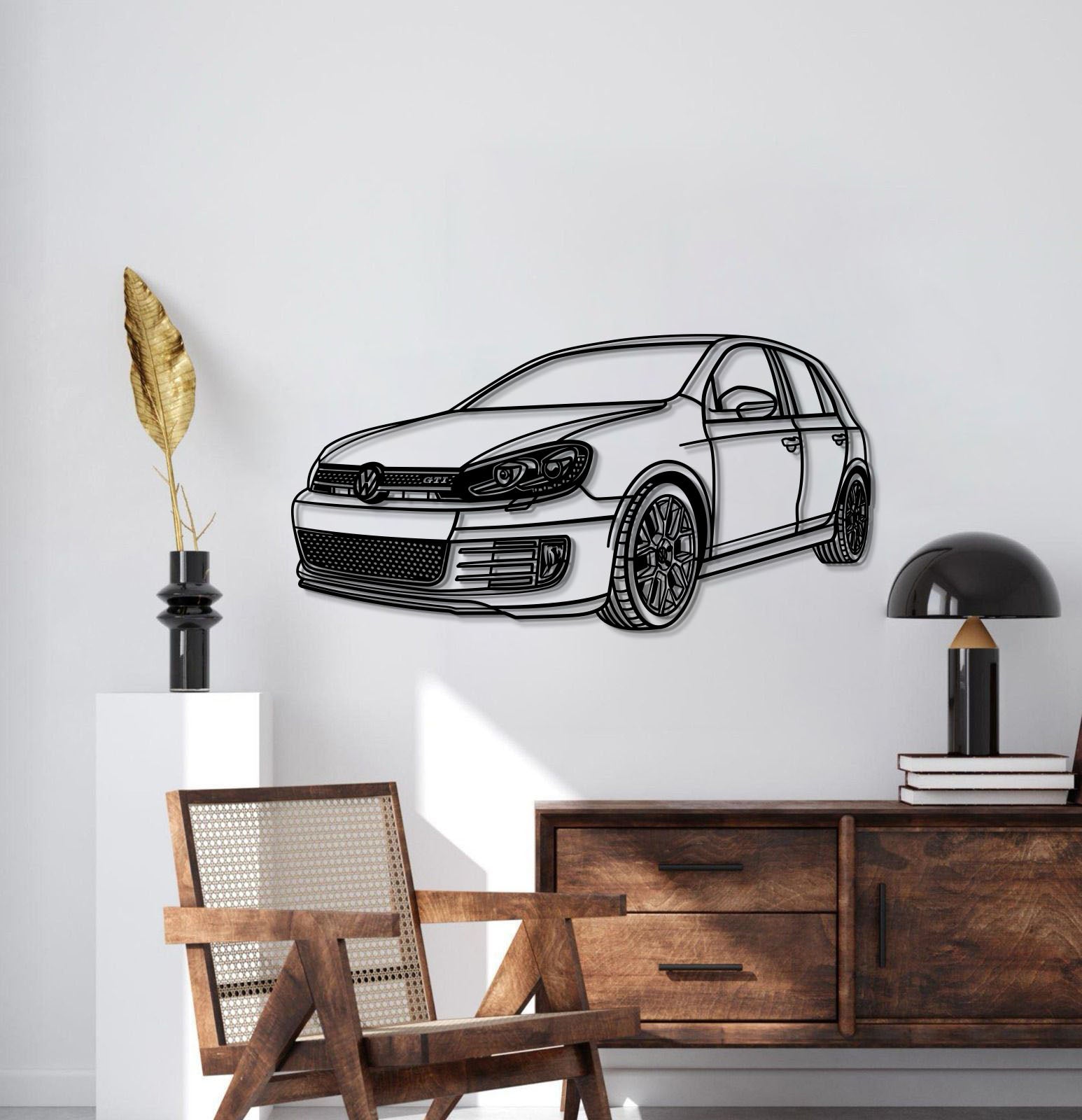 2011 Golf VI GTI Perspective Metal Car Wall Art - MT0465