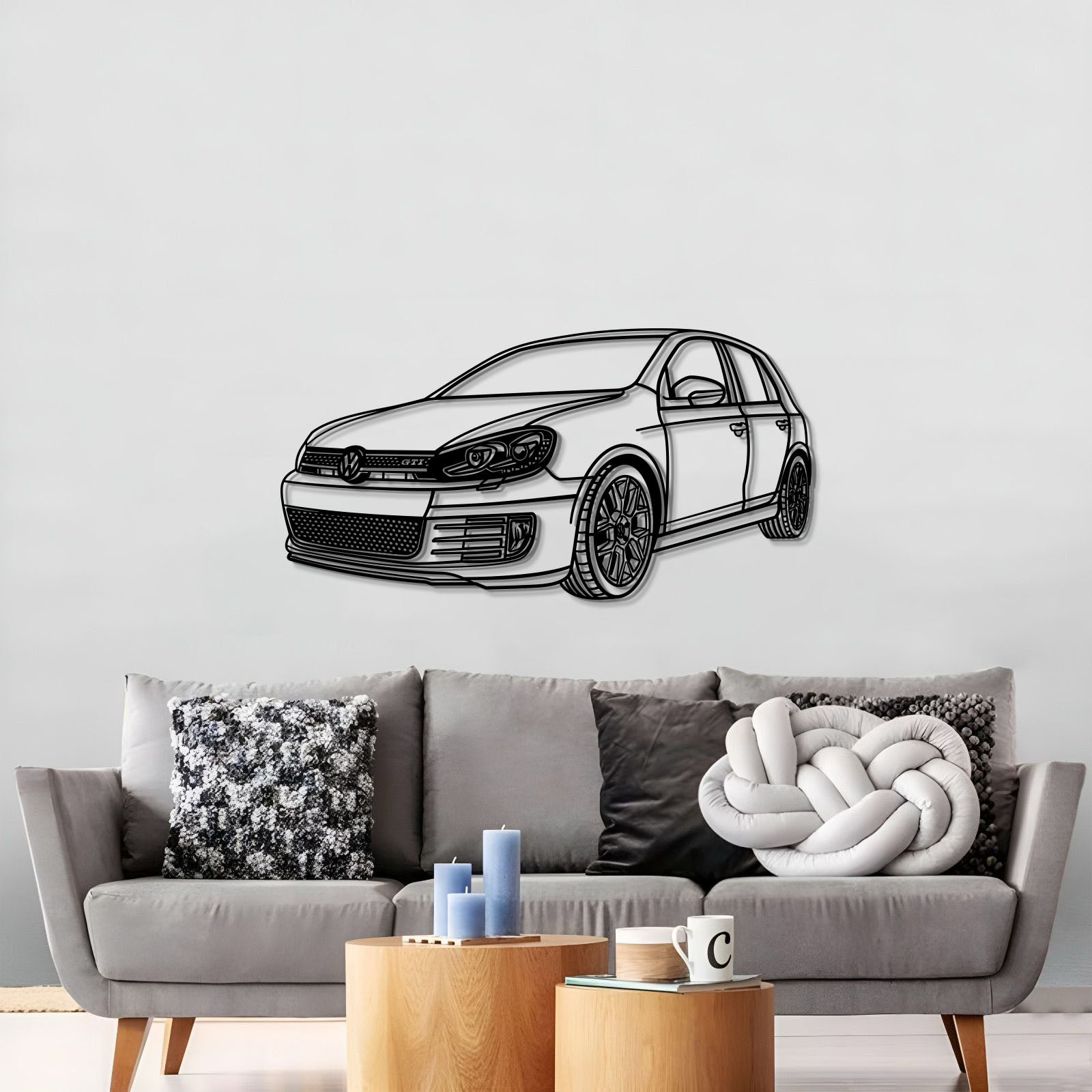 2011 Golf VI GTI Perspective Metal Car Wall Art - MT0465