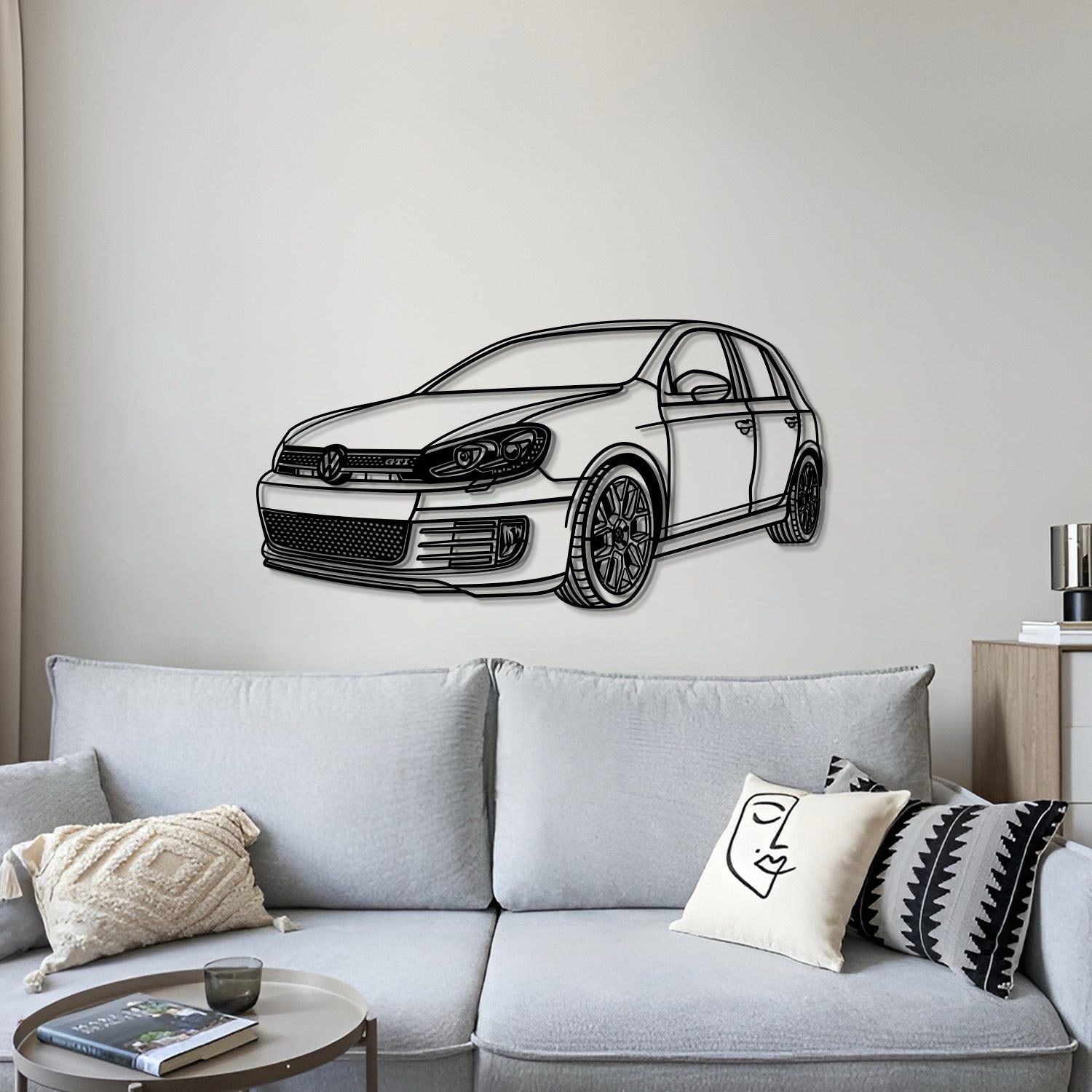 2011 Golf VI GTI Perspective Metal Car Wall Art - MT0465