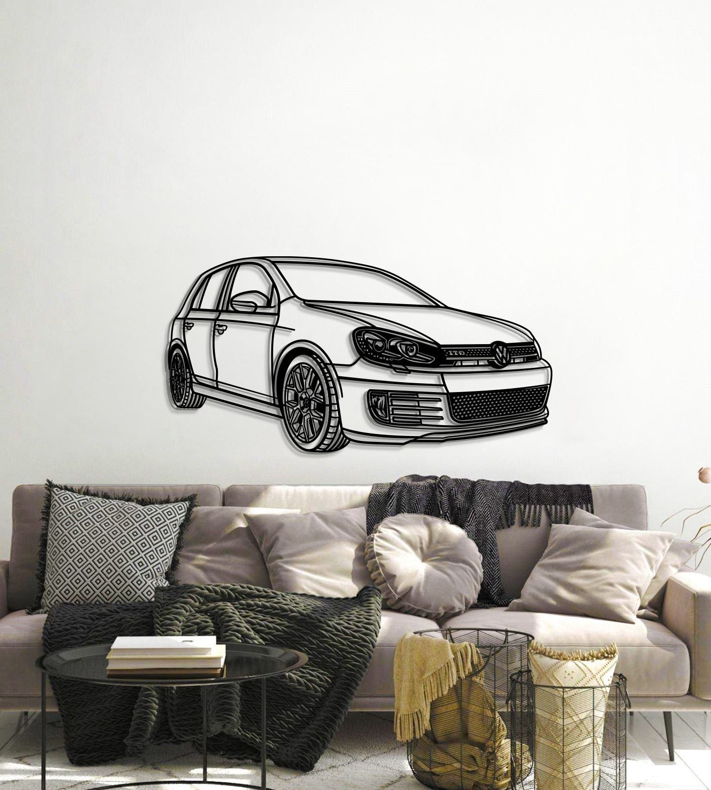 2011 Golf VI GTI Perspective Metal Car Wall Art - MT0465