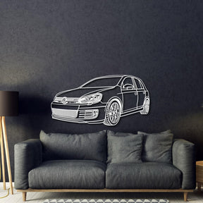 2011 Golf VI GTI Perspective Metal Car Wall Art - MT0465