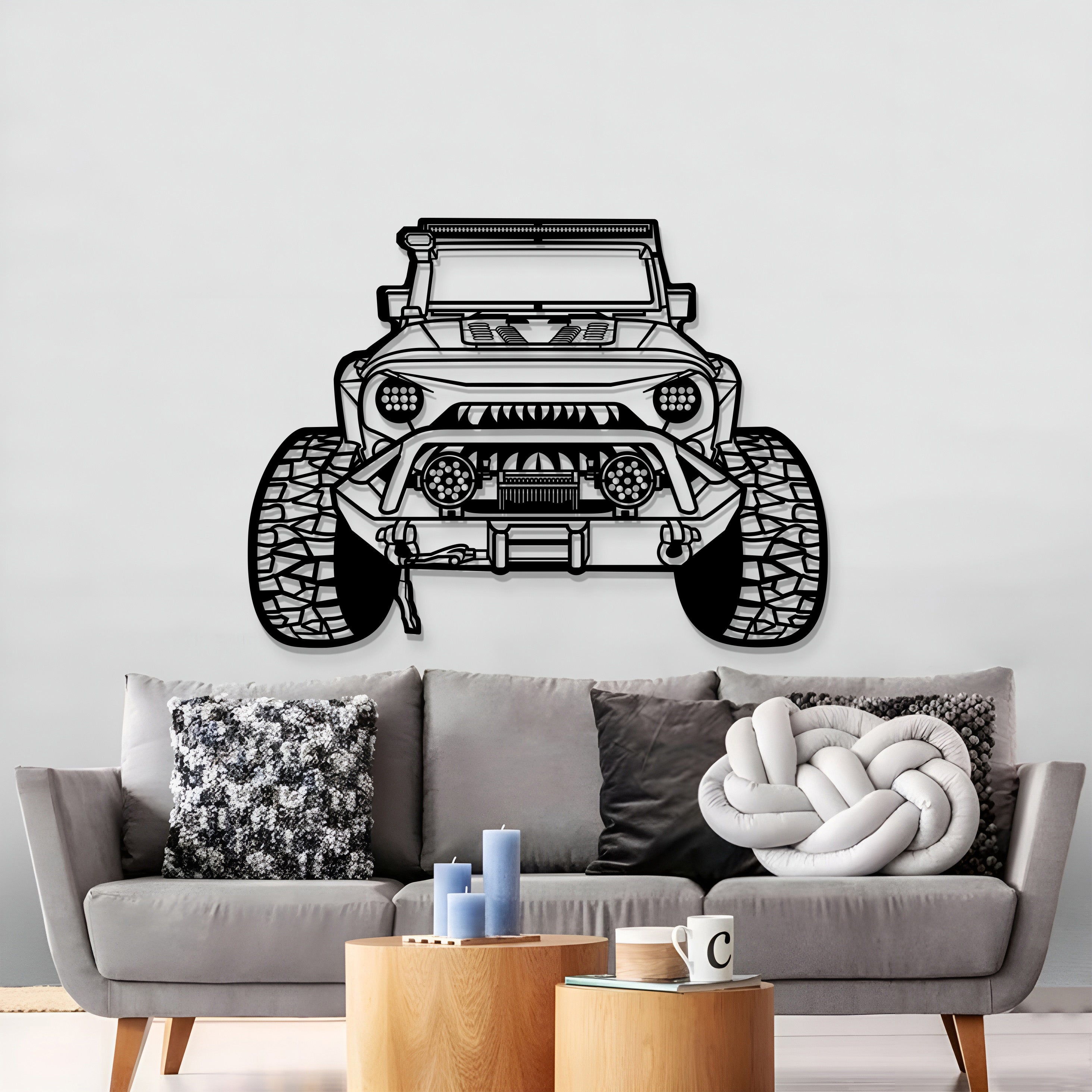 2012 Wrangler Custom Front View Metal Car Wall Art - MT1354