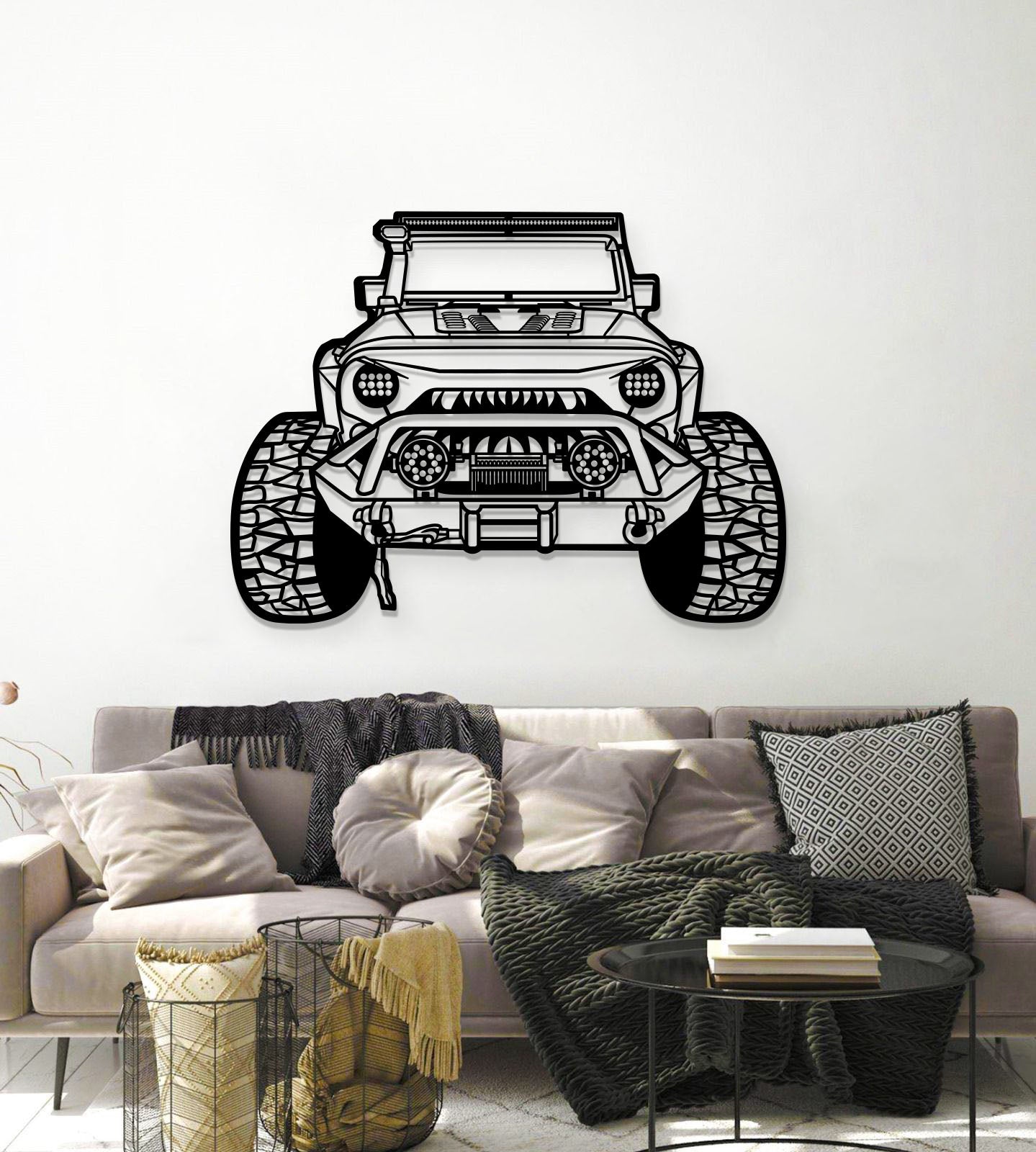 2012 Wrangler Custom Front View Metal Car Wall Art - MT1354