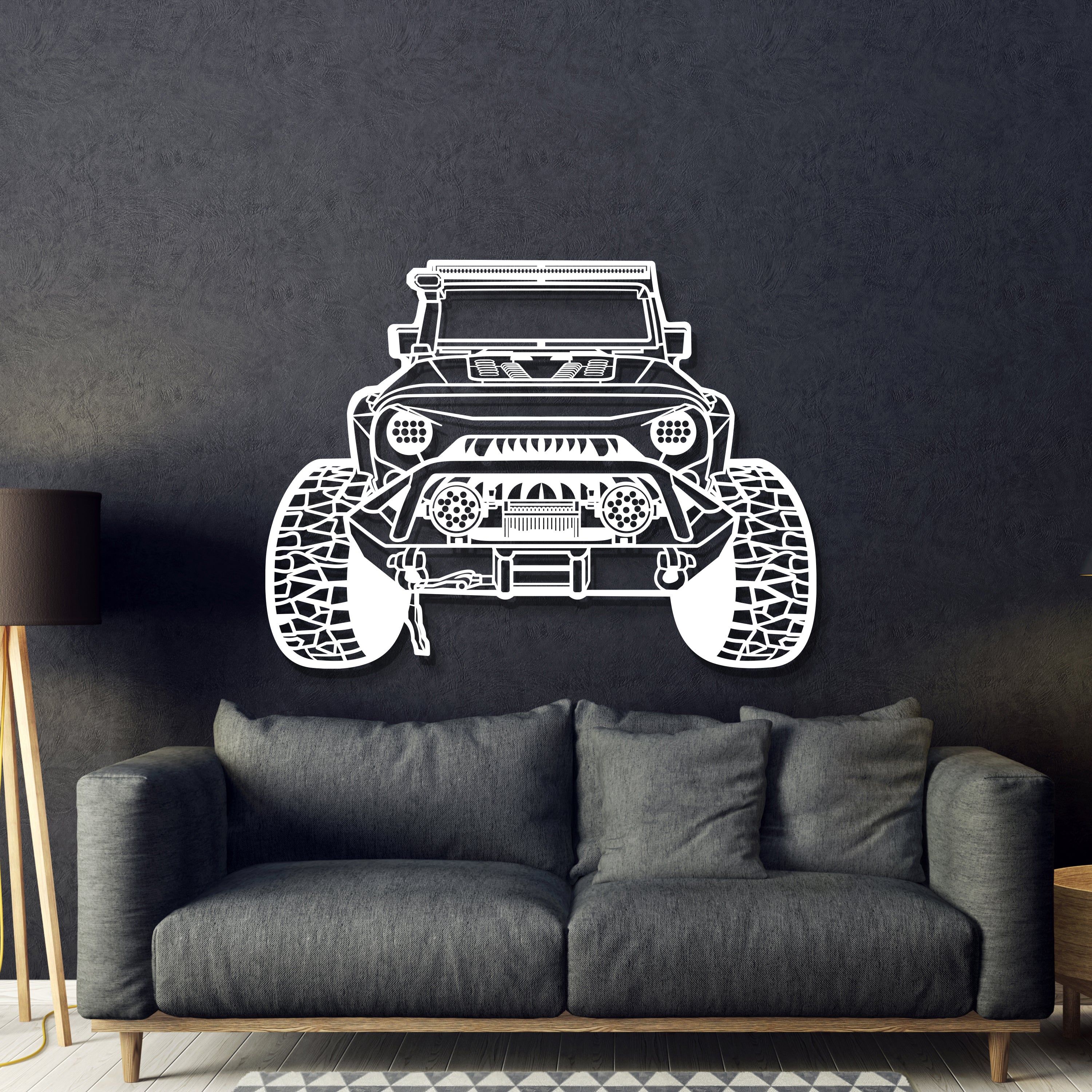 2012 Wrangler Custom Front View Metal Car Wall Art - MT1354