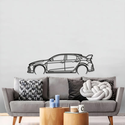 Honda Civic Type R FK8 metal wall art in matte finish for man cave