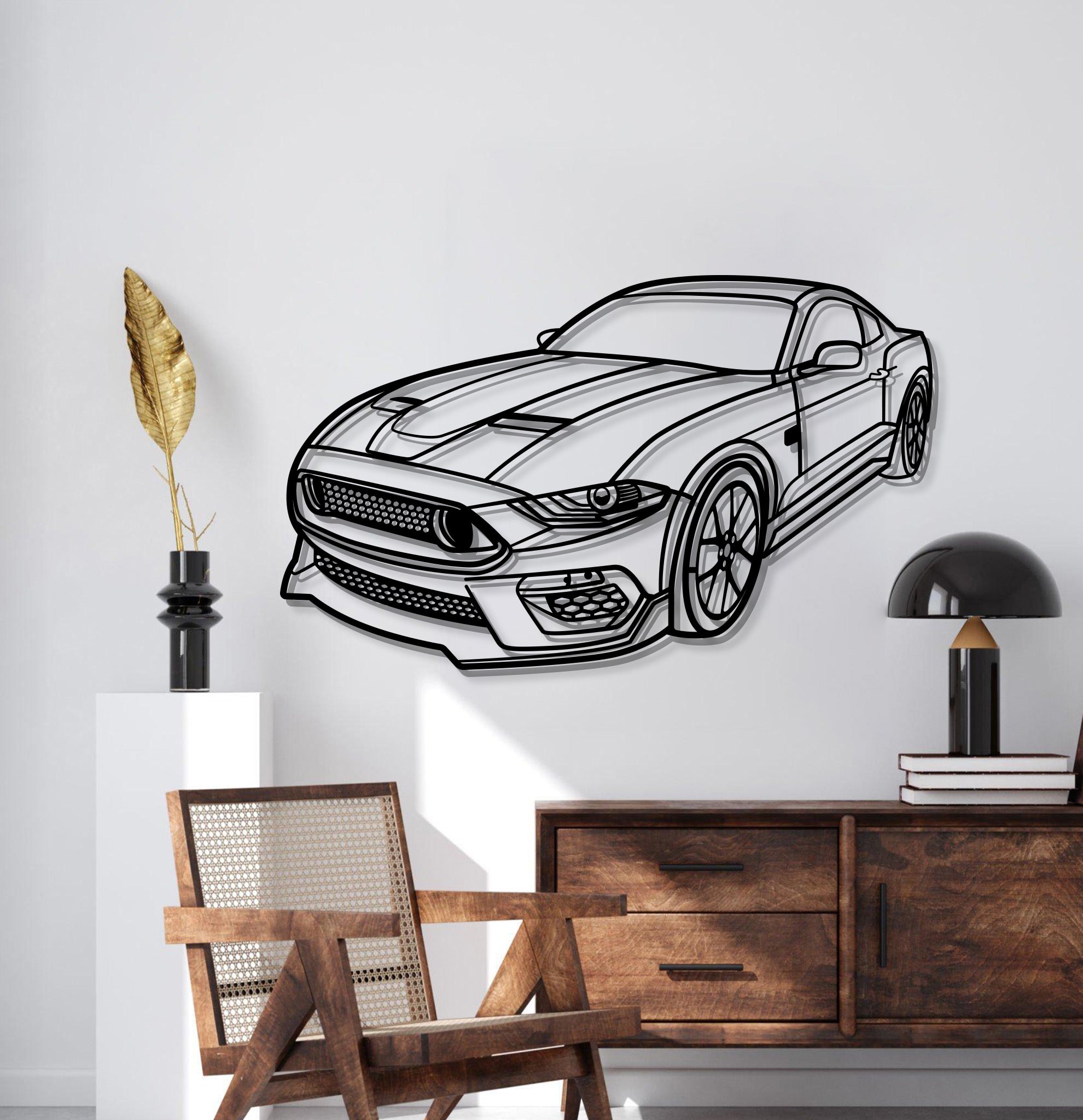 2013 Mustang Mach 1 Perspective Metal Car Wall Art - MT1159